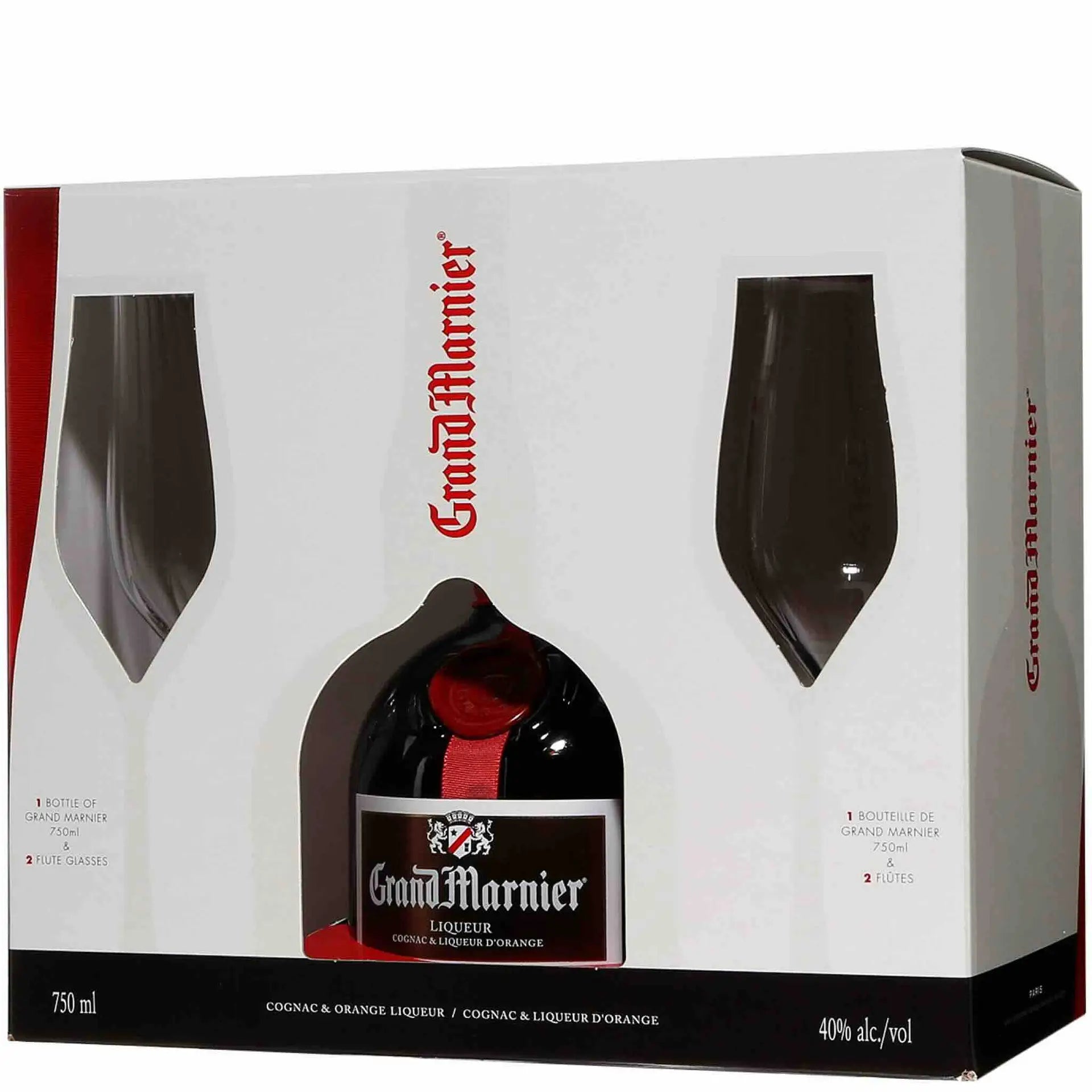 Buy Grand Marnier liqueur 750ml gift set with two glasses, orange cognac spirits