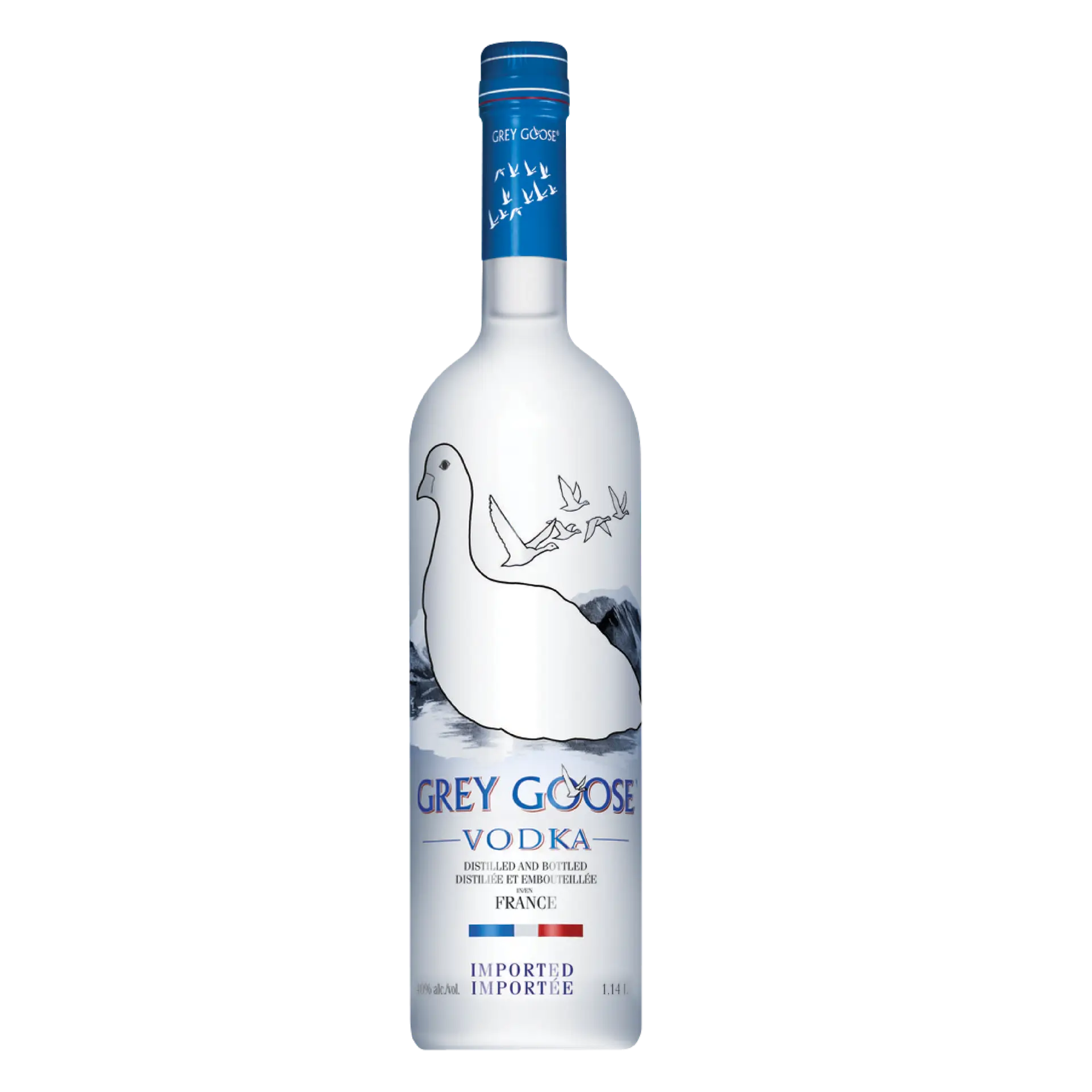 Buy Grey Goose Vodka 1.14L, premium French vodka bottle with blue and white label