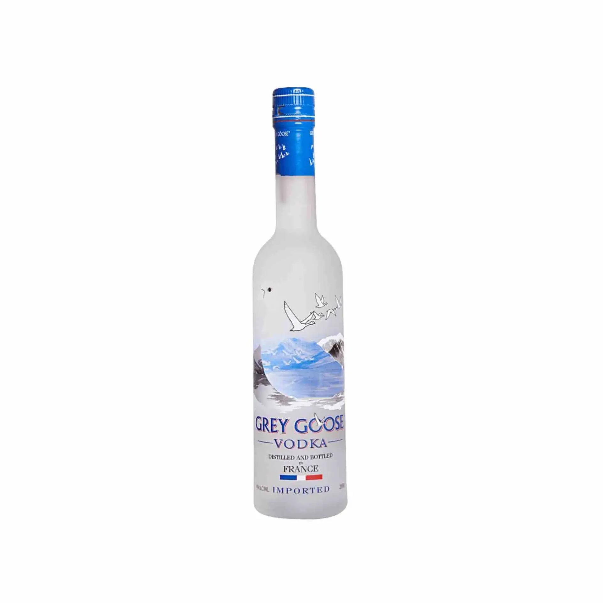 Buy Grey Goose Vodka 200mL, premium French vodka in a clear bottle with blue cap