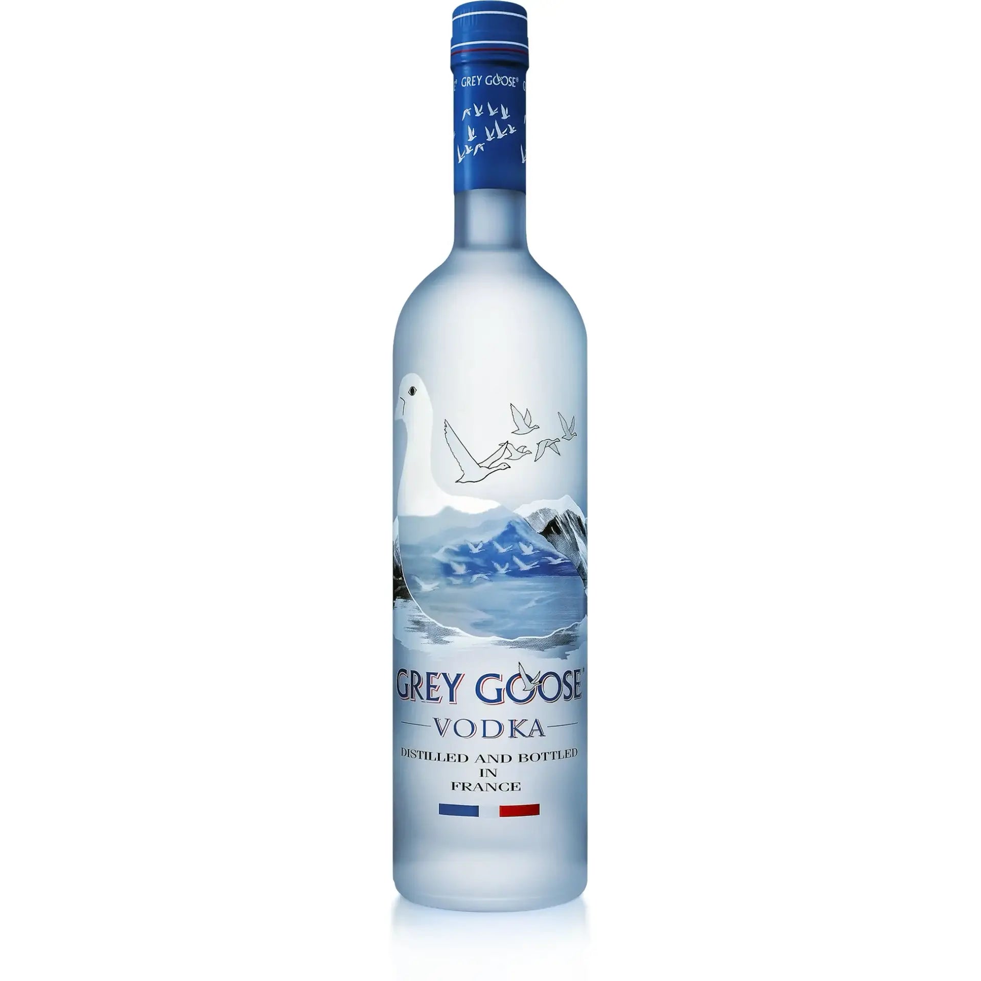Buy Grey Goose Vodka 750ml, premium French vodka in a frosted bottle with goose design
