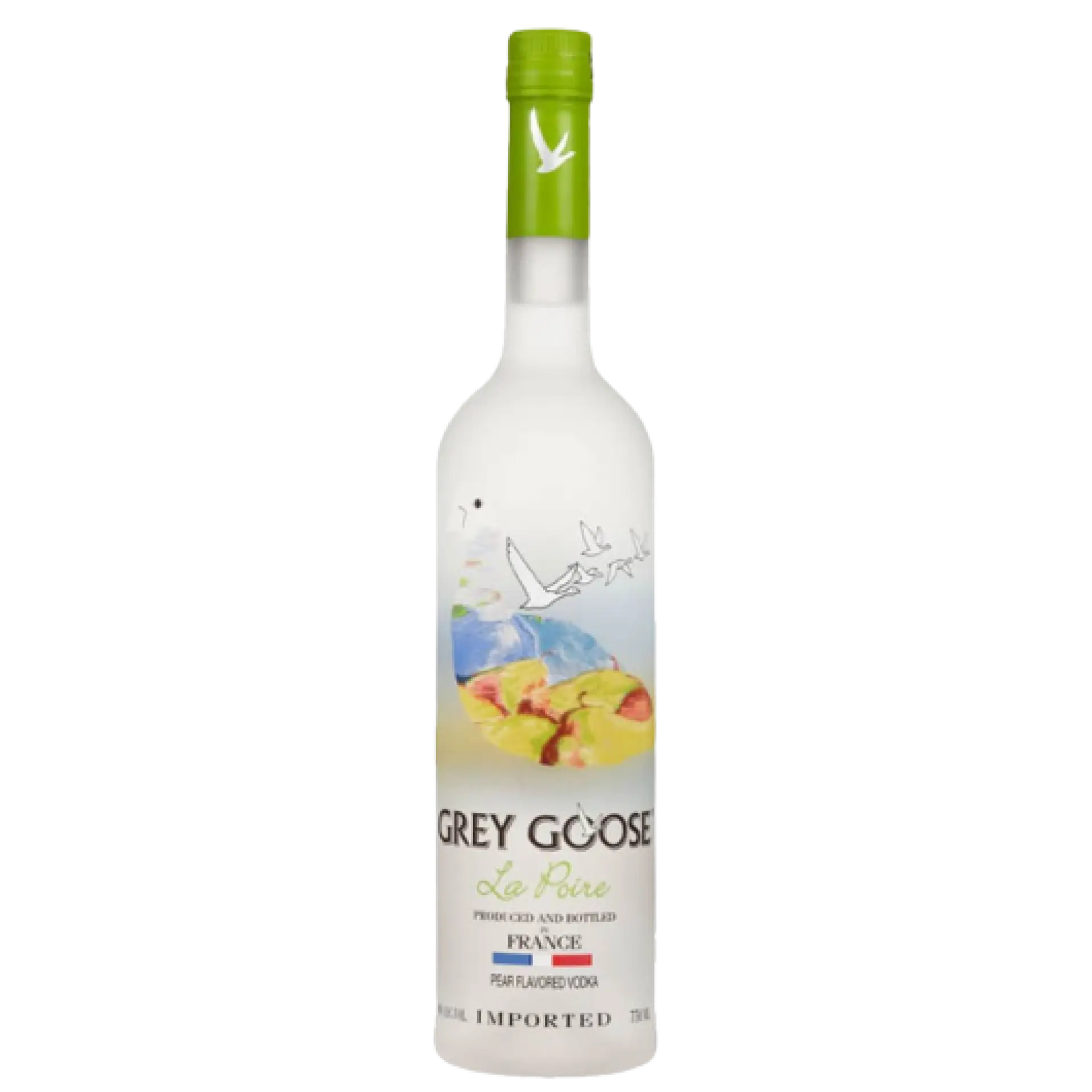 Buy Grey Goose La Poire 750mL, pear flavored vodka with green cap and pear label