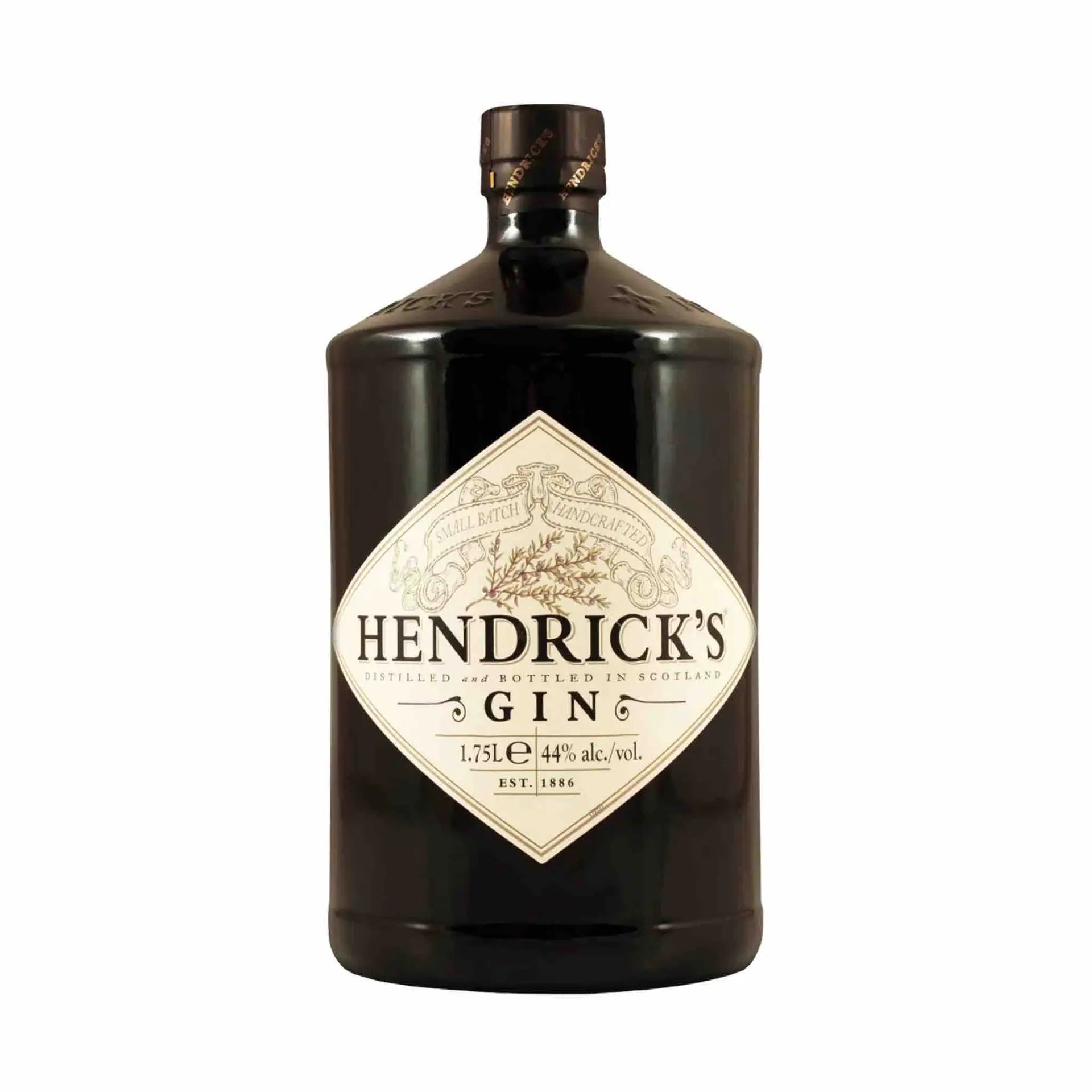 buy Hendrick's Gin 1.75L bottle, premium gin with 44% alcohol, classic label design