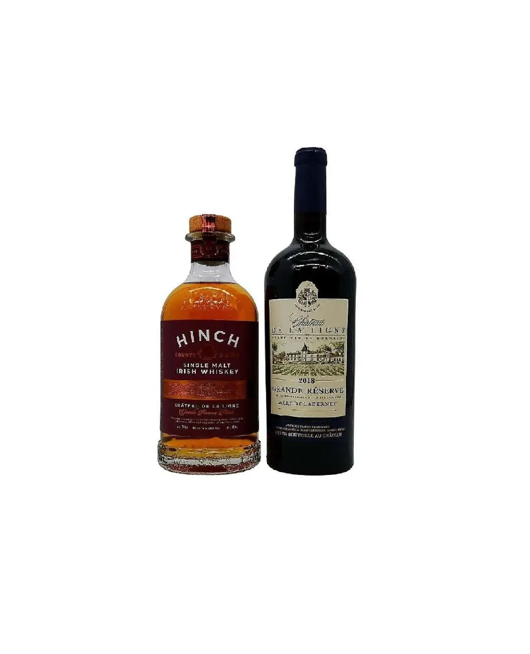 Hinch Single Malt Irish Whisky Aged 18 Years 750Ml Amp Chateau De La Ligne 700Ml Bottle Image