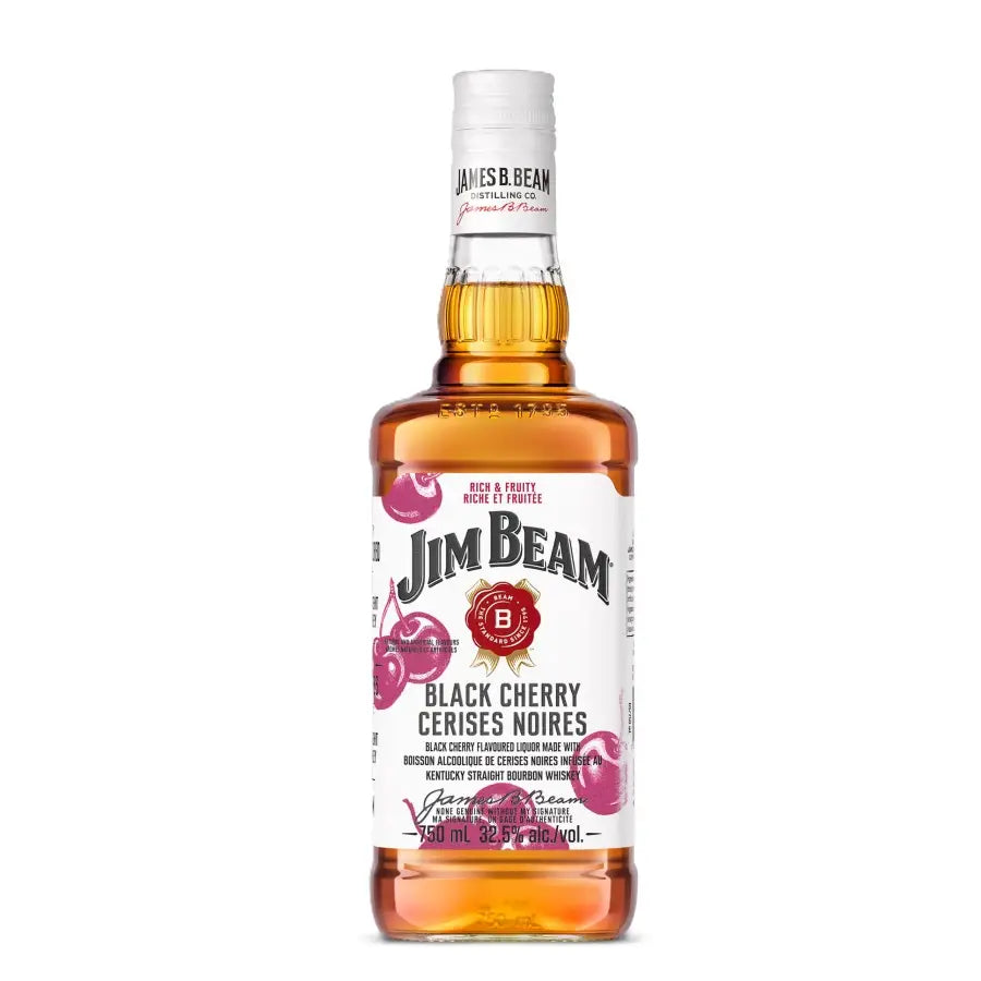 Buy Jim Beam Black Cherry 750ml, cherry bourbon liquor bottle with fruity label