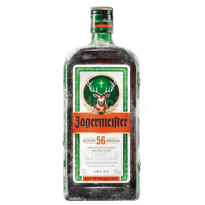 buy Jagermeister 1L herbal liqueur glass bottle with green and orange label