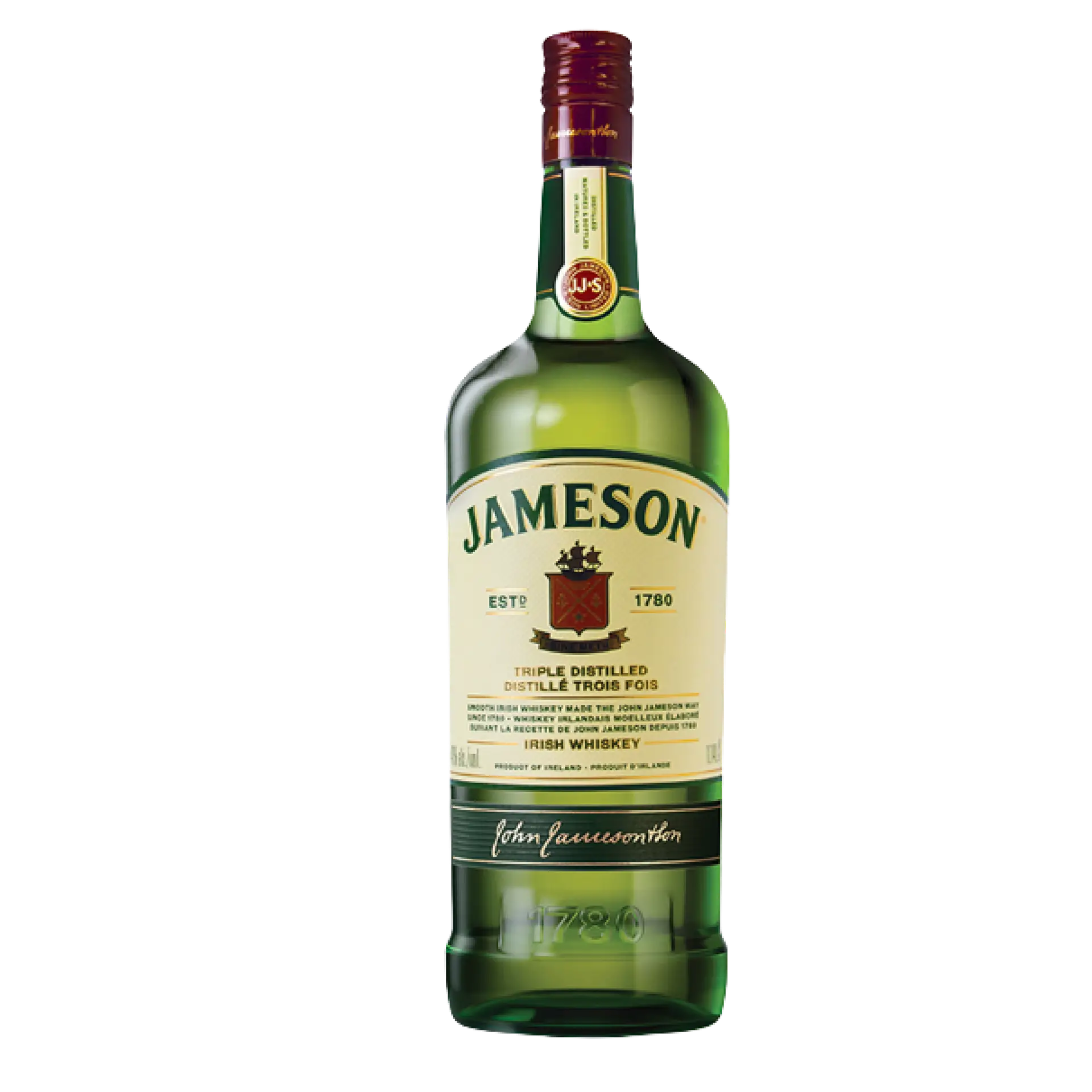 buy Jameson Irish Whiskey 1.14L, green bottle with cream label, triple distilled