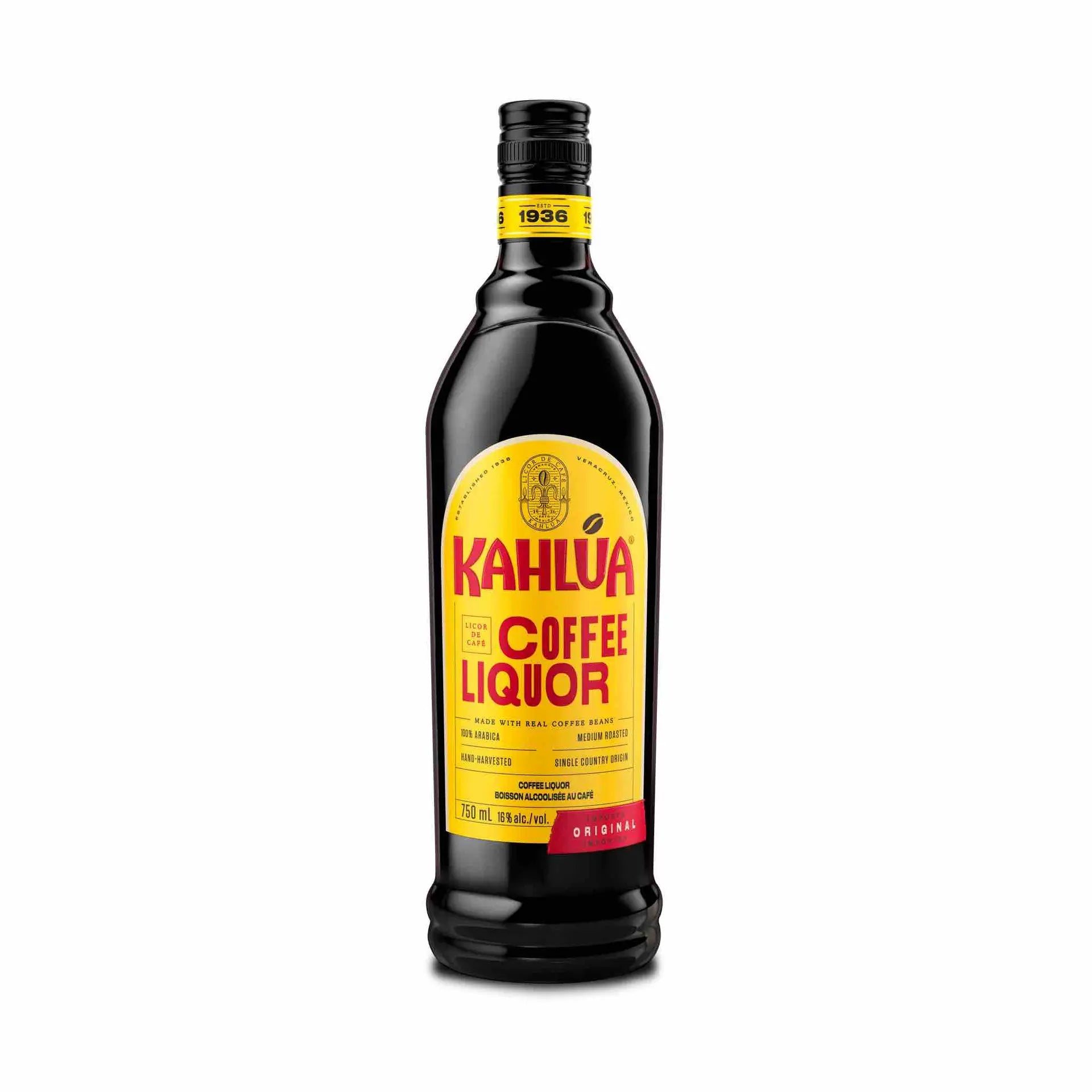 Buy Kahlua Coffee Flavoured Liqueur 750mL, coffee liqueur bottle with yellow label