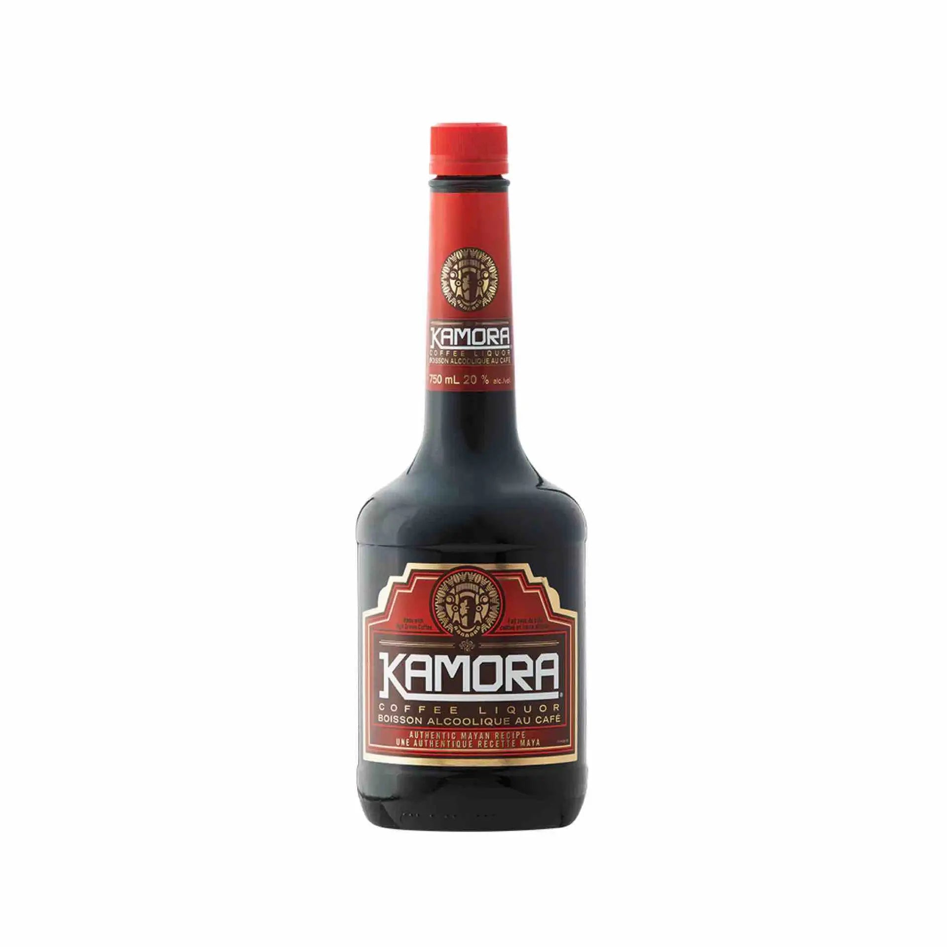 Buy Kamora Mexican Coffee Liquor 750mL, dark bottle with red and gold label