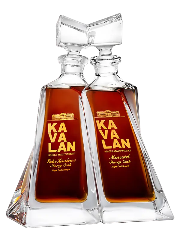 Buy Kavalan Solist PX, premium single malt whisky in elegant glass decanters.