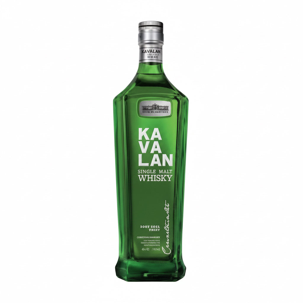 Kavalan Scotch & Ponder Port Cask single malt whisky bottle featuring a dark label and elegant glass bottle design.