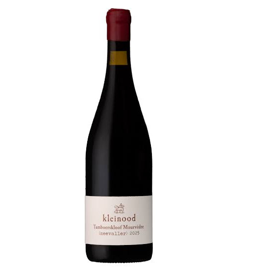 Kleinood Tamboerskloof Mourvedre red wine bottle with label displaying wine name and brand, 750ml size.