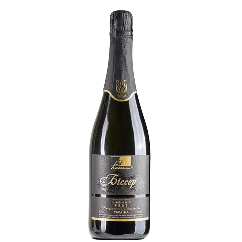 Buy Kolonist Bisser Brut 750mL sparkling wine bottle, dark label, gold accents