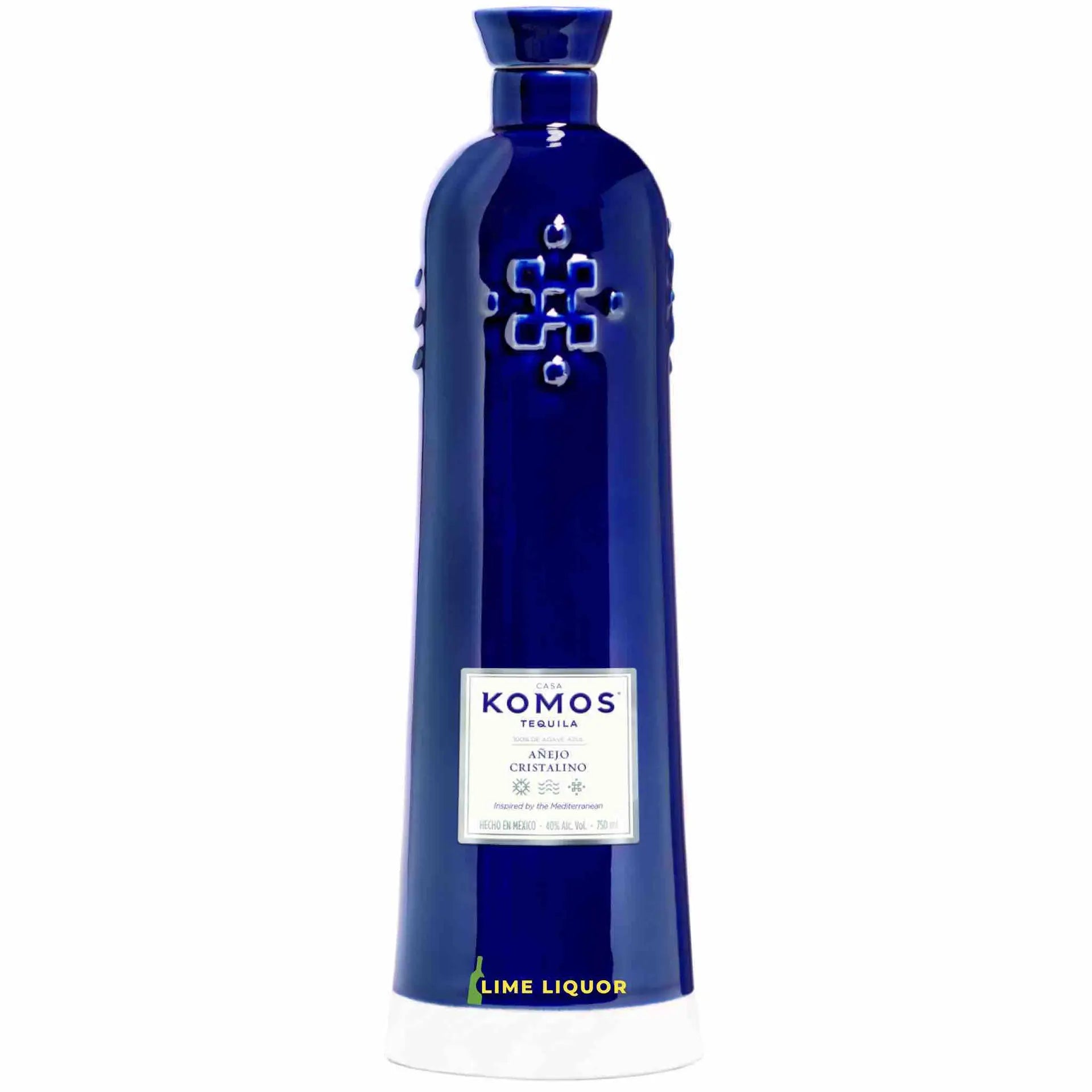 Buy Komos Anejo Cristalino tequila blue bottle, 750mL, premium spirits online