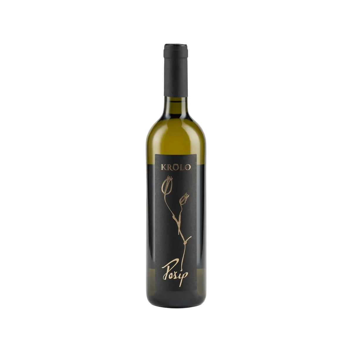 Krolo Posip 750mL bottle with clear label and golden liquid inside, showcasing a traditional Croatian wine.