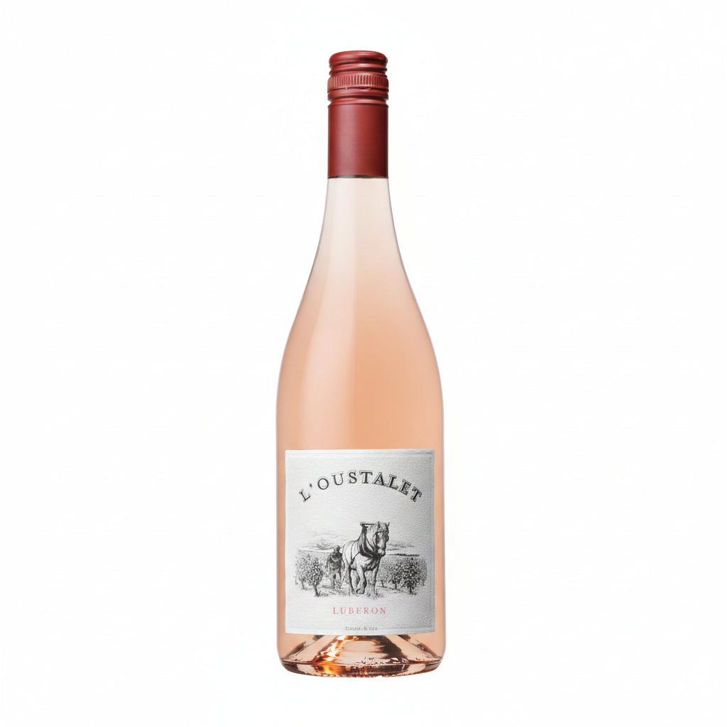 Perrin Oustalet Rose wine bottle with label, set against a neutral background, showcasing the elegant design of the Perrin brand.