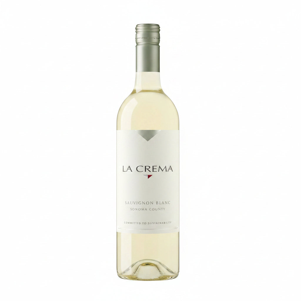 Bottle of La Crema Sonoma Coast Sauvignon Blanc 750mL wine with a label featuring scenic vineyard imagery.