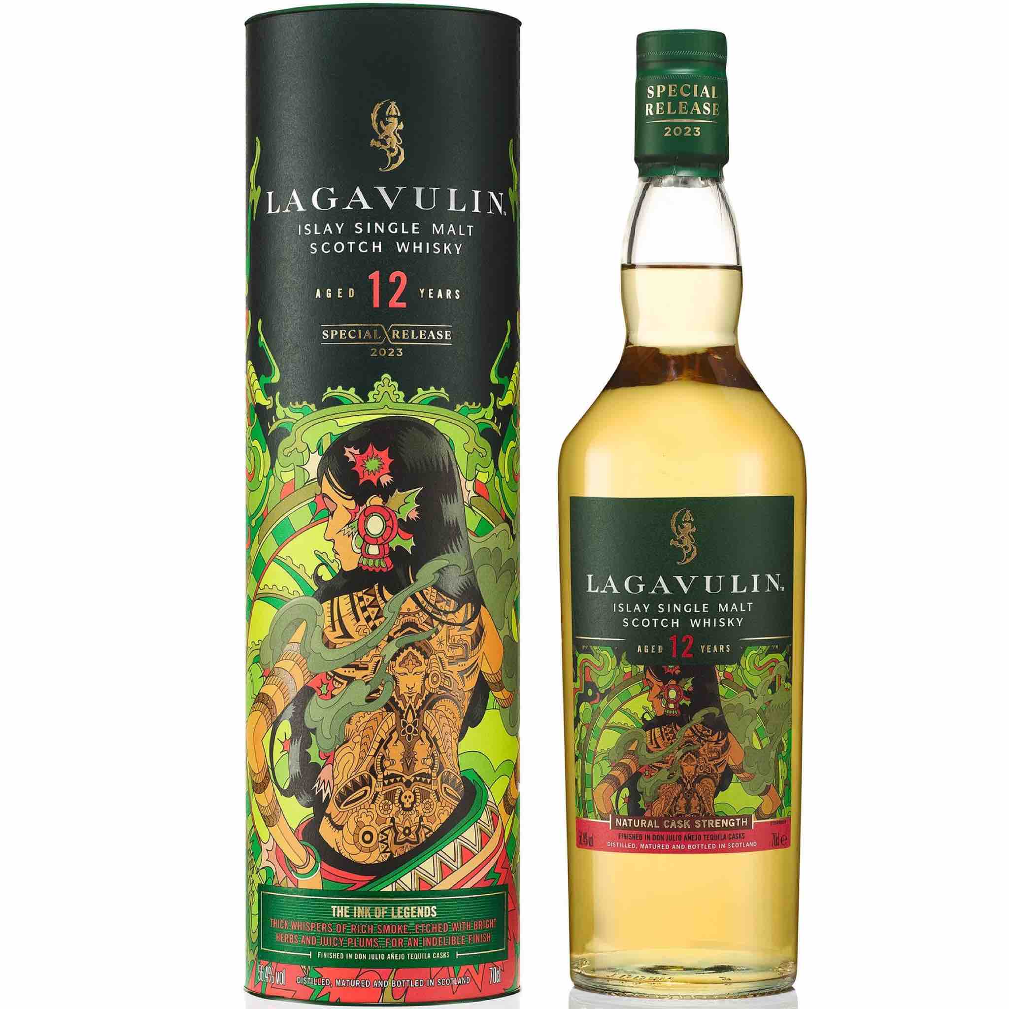 Buy Lagavulin 12 Year Old Special Release 2023 single malt scotch whisky with colorful box.