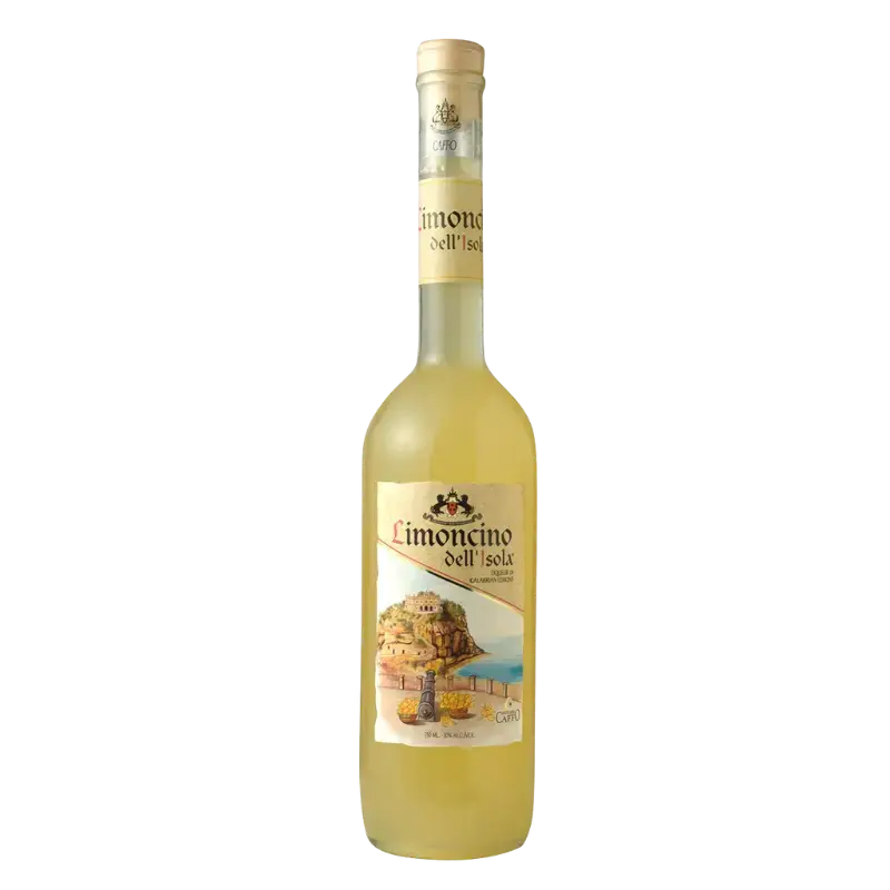 Buy Limoncino Dell'isola 750mL, Italian lemon liqueur in a clear glass bottle