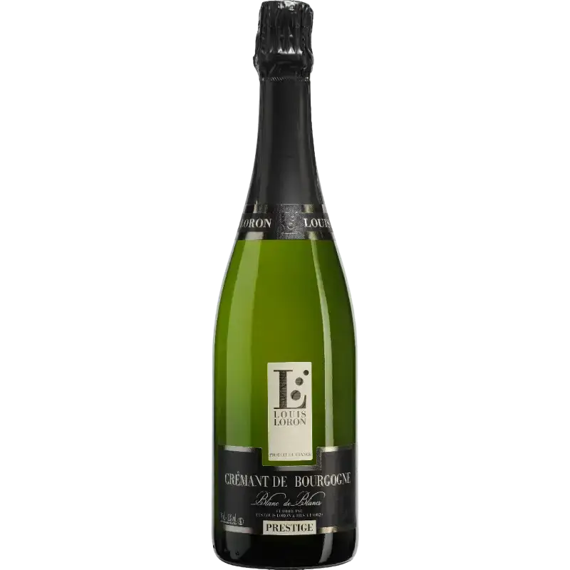 Buy Loron Louis Cremant Blanc De Blanc 750mL sparkling wine, green bottle with black label