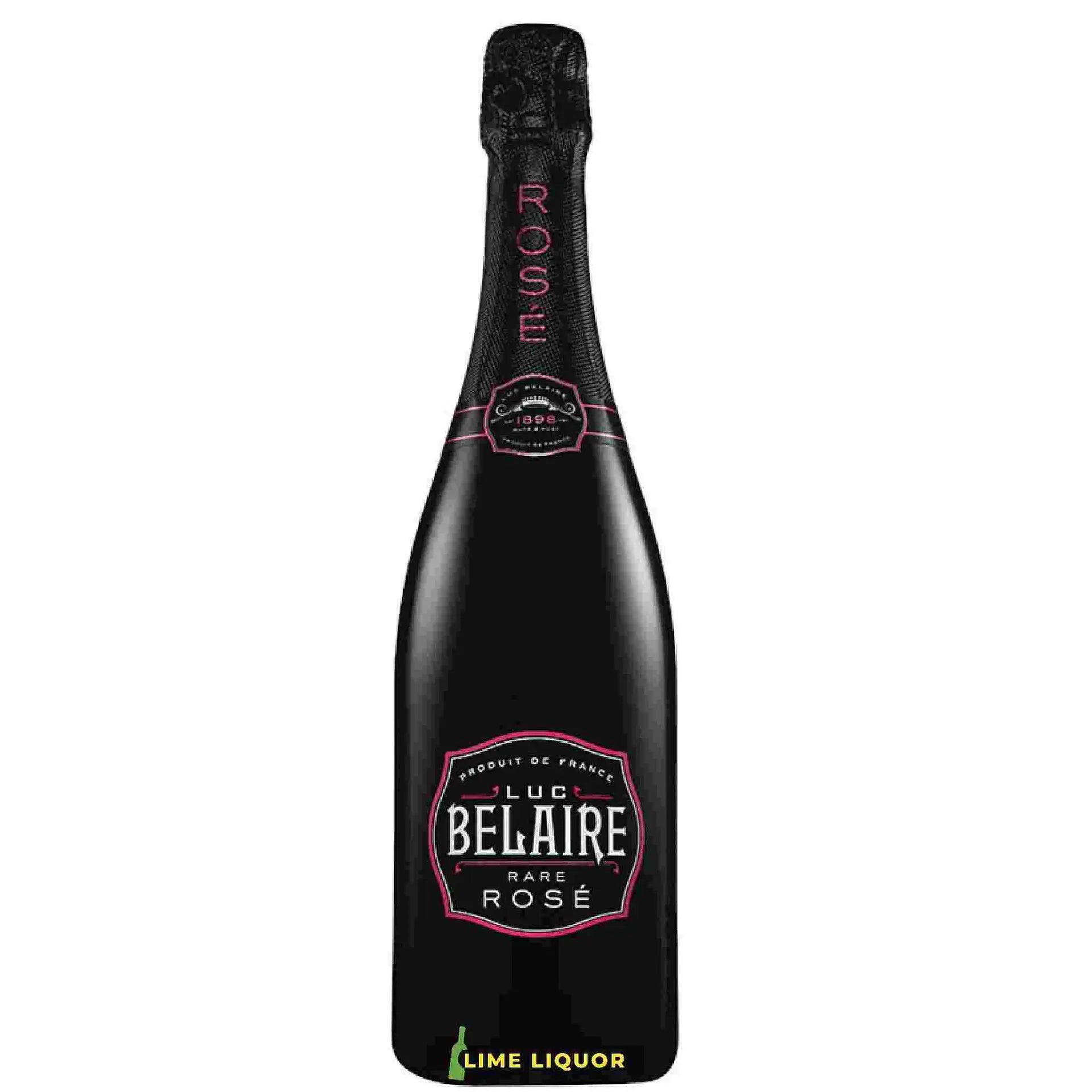 Buy Luc Belaire Rosé sparkling wine bottle, black label with pink accents