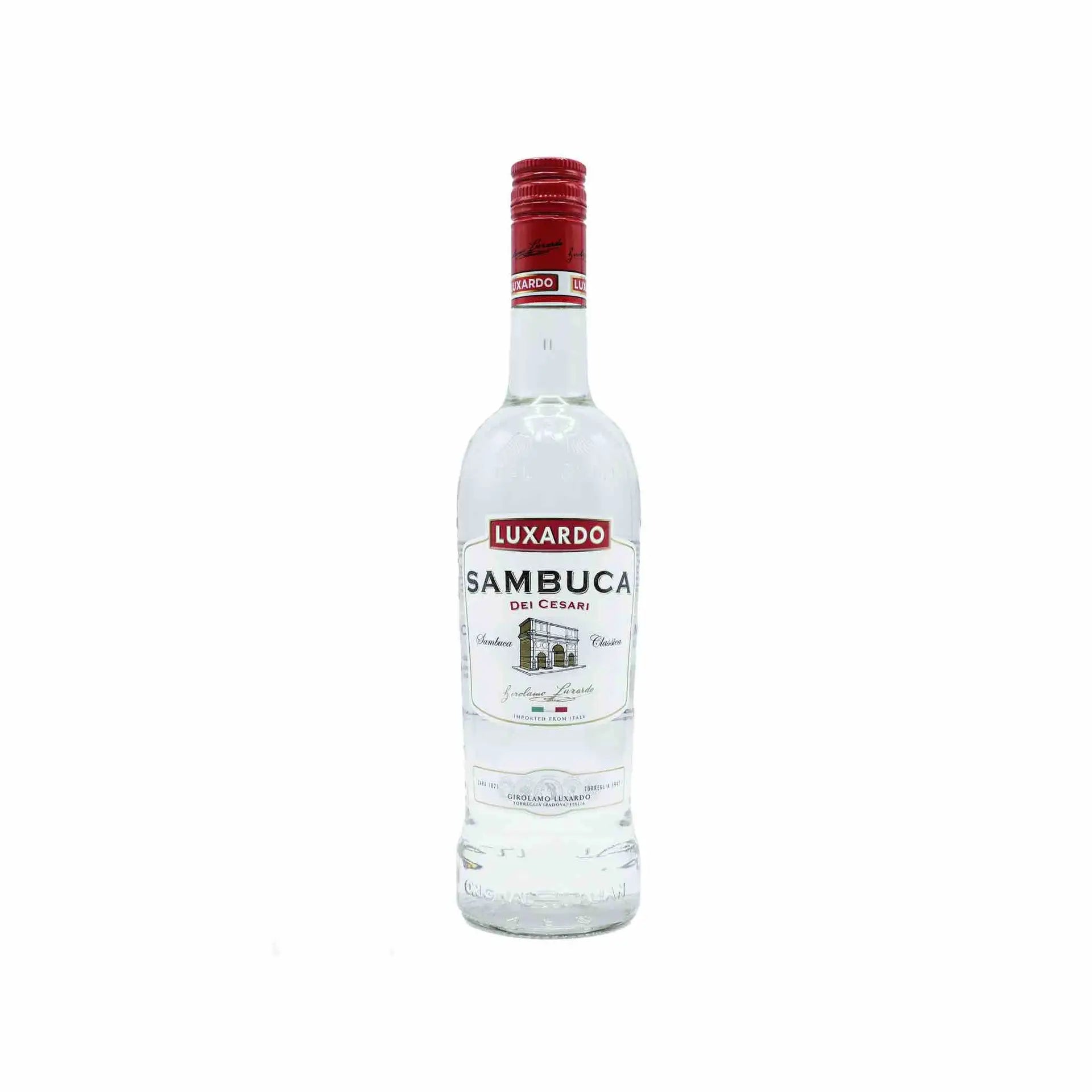 Buy Luxardo Sambuca Liqueur 750mL clear bottle with red cap and white label