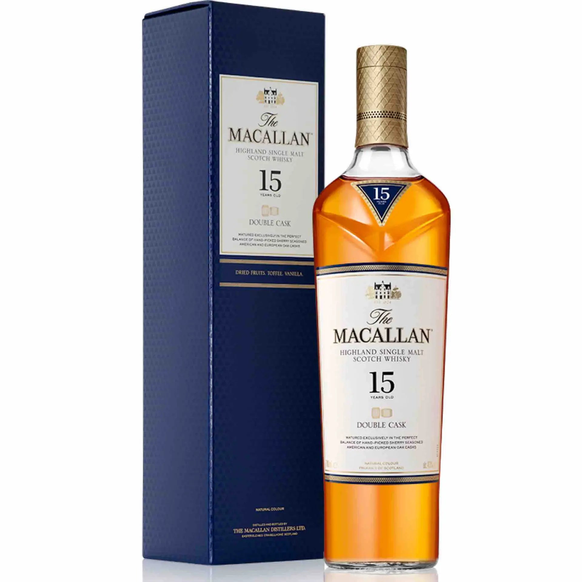 Buy Macallan 15 Year Double Cask Scotch whisky with box, aged single malt whisky bottle