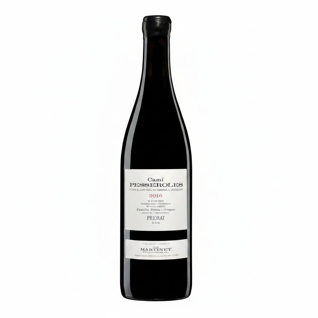 Bottle of Mas Martinet Viticultors Cami Pesseroles 750mL wine with a dark label and elegant bottle shape.