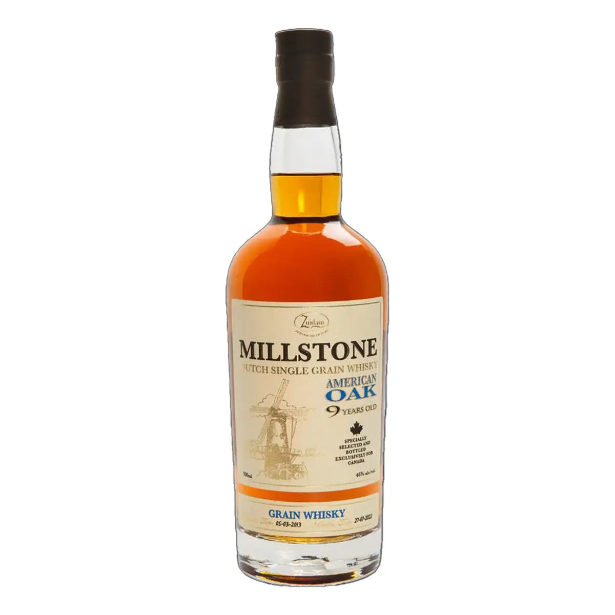 Millstone Single Grain Whisky American Oak Aged 9 Years 700Ml Bottle Image