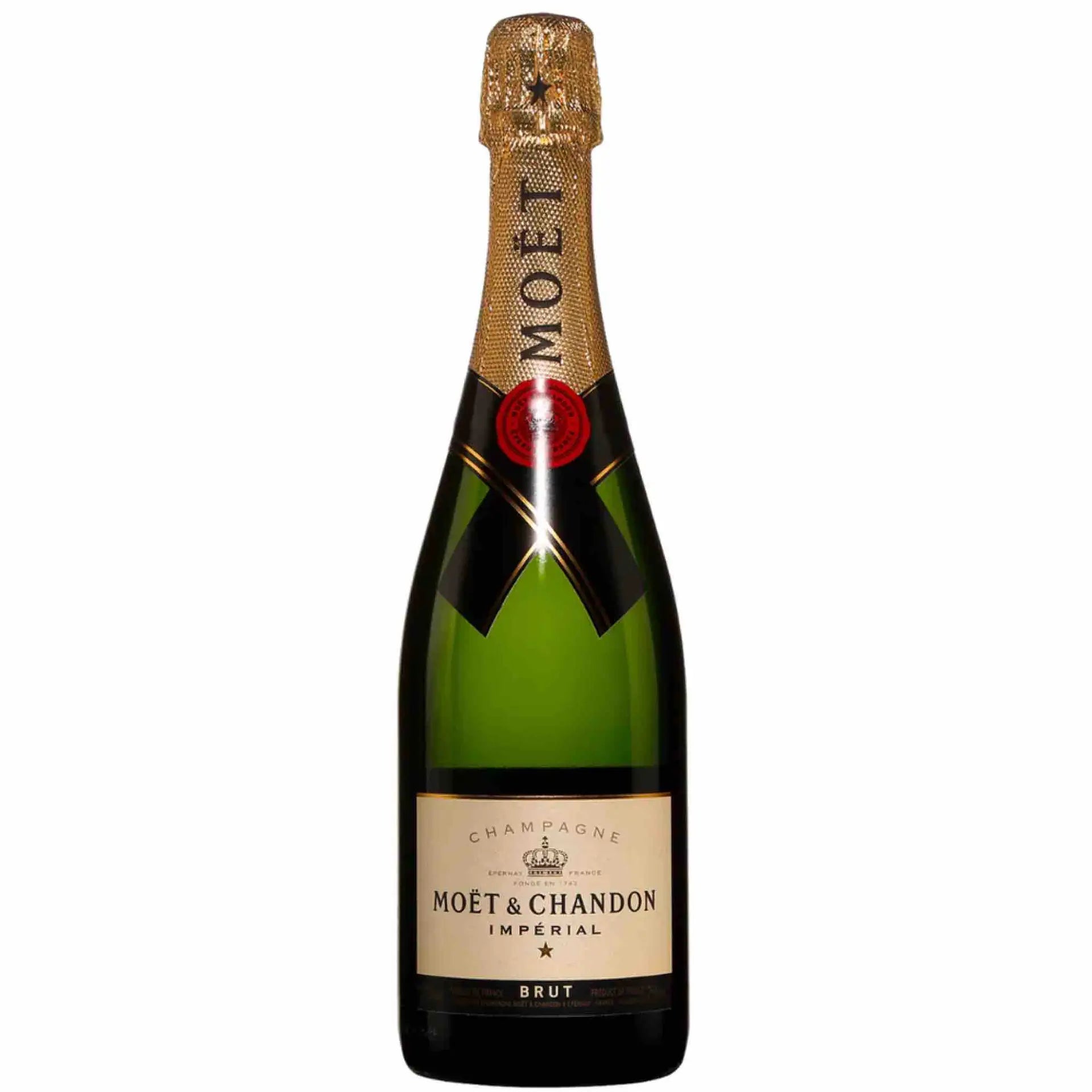 buy Moet & Chandon Imperial Brut Champagne, elegant bottle with gold foil and label