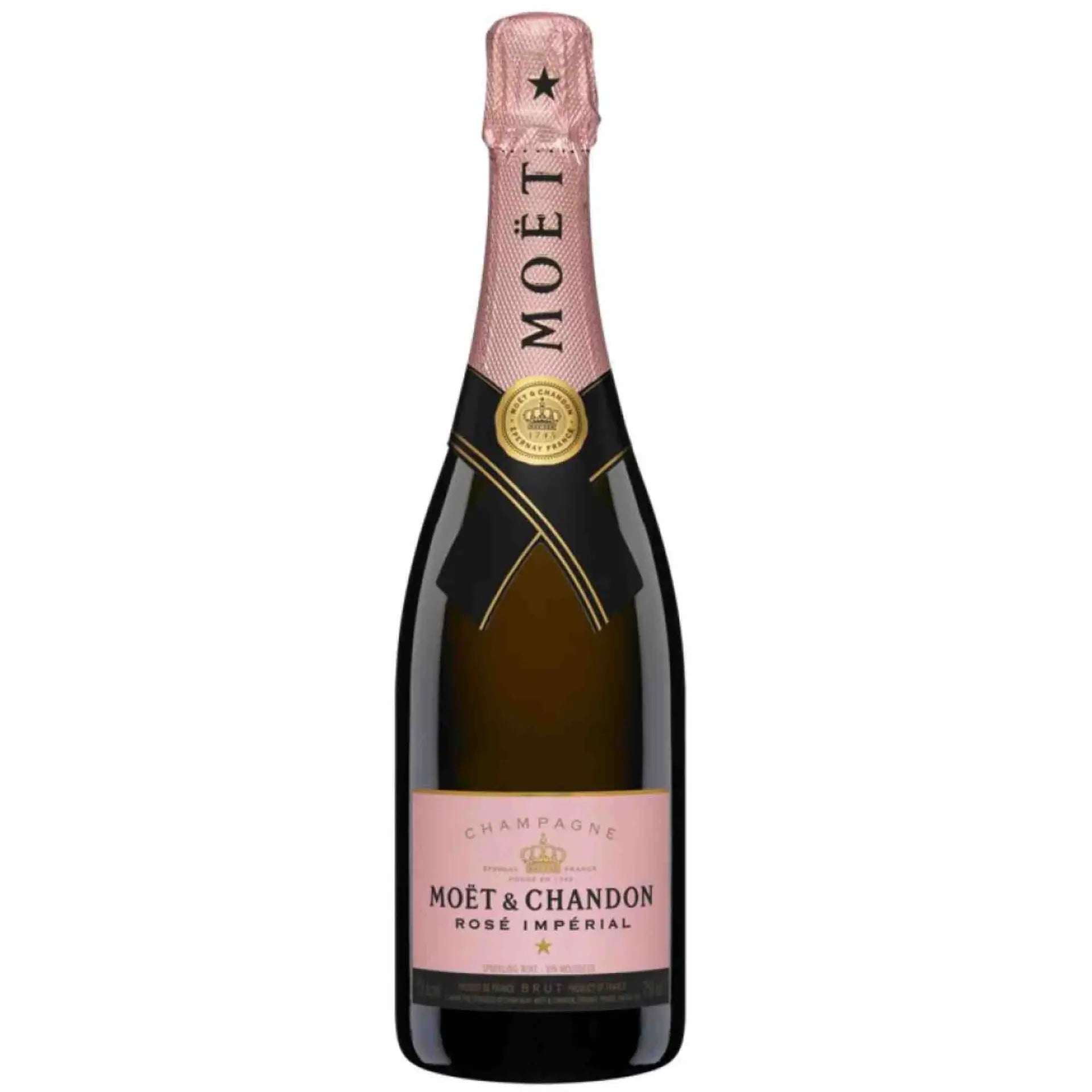buy Moet & Chandon Rosé Impérial Champagne with pink label and foil