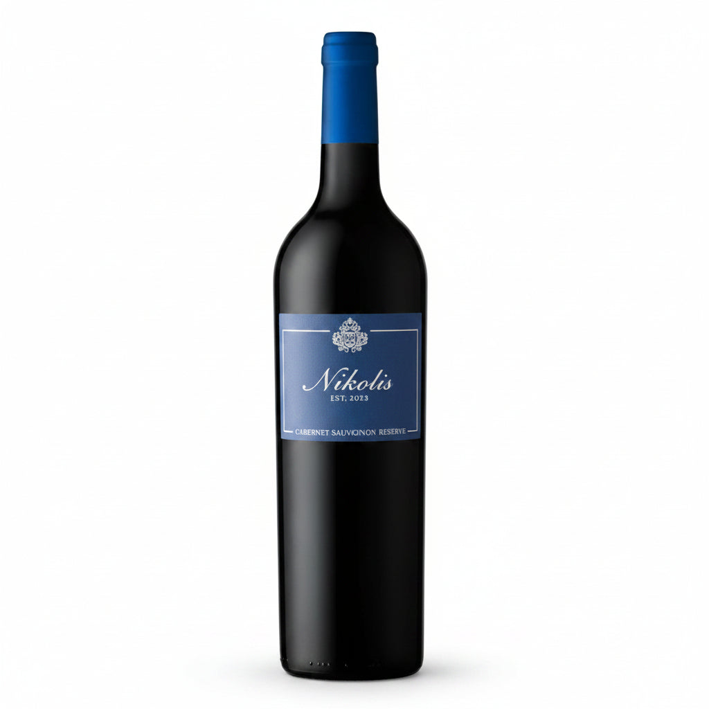 Nikela Cape Blend wine bottle 750mL with dark label and gold accents, showcasing the elegant packaging of the Nikela brand.