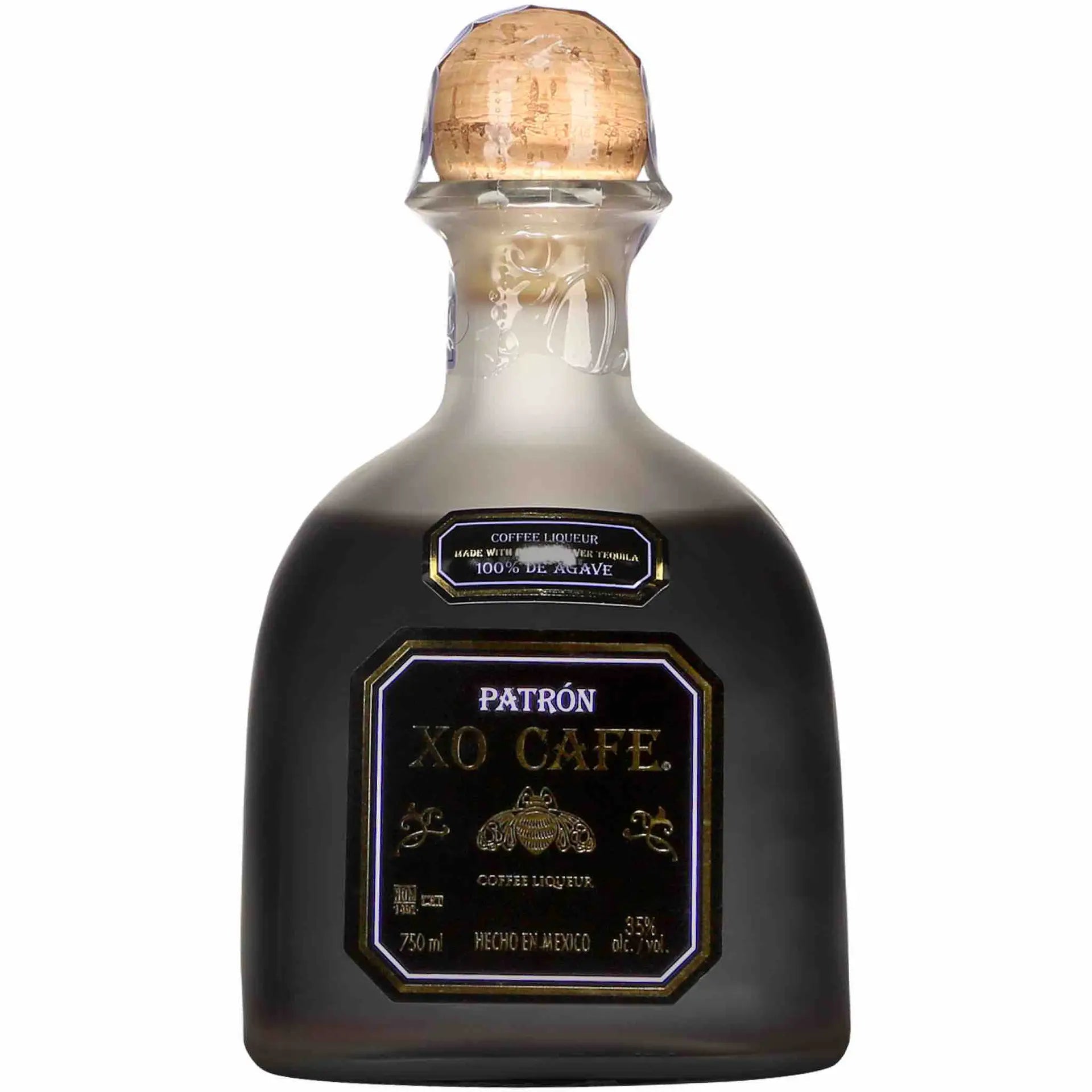 buy Patrón XO Cafe coffee liqueur bottle, 750ml, dark glass, agave tequila liqueur