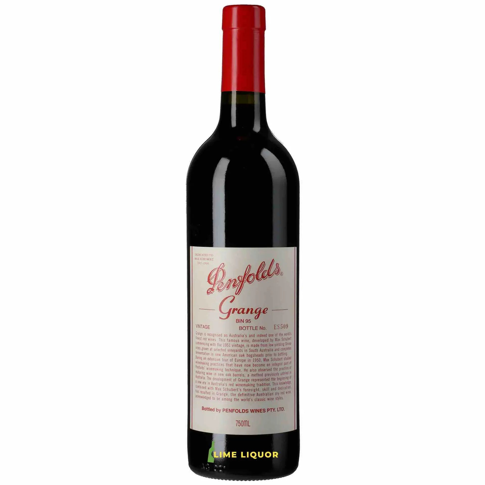Buy Penfolds Bin 95 Grange Shiraz 2016 750mL red wine bottle with red capsule