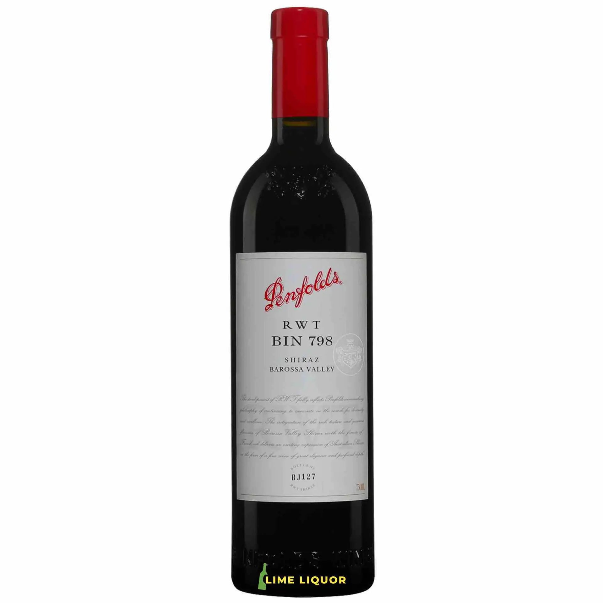 buy Penfolds RWT Bin 798 Shiraz 750mL wine bottle with red cap