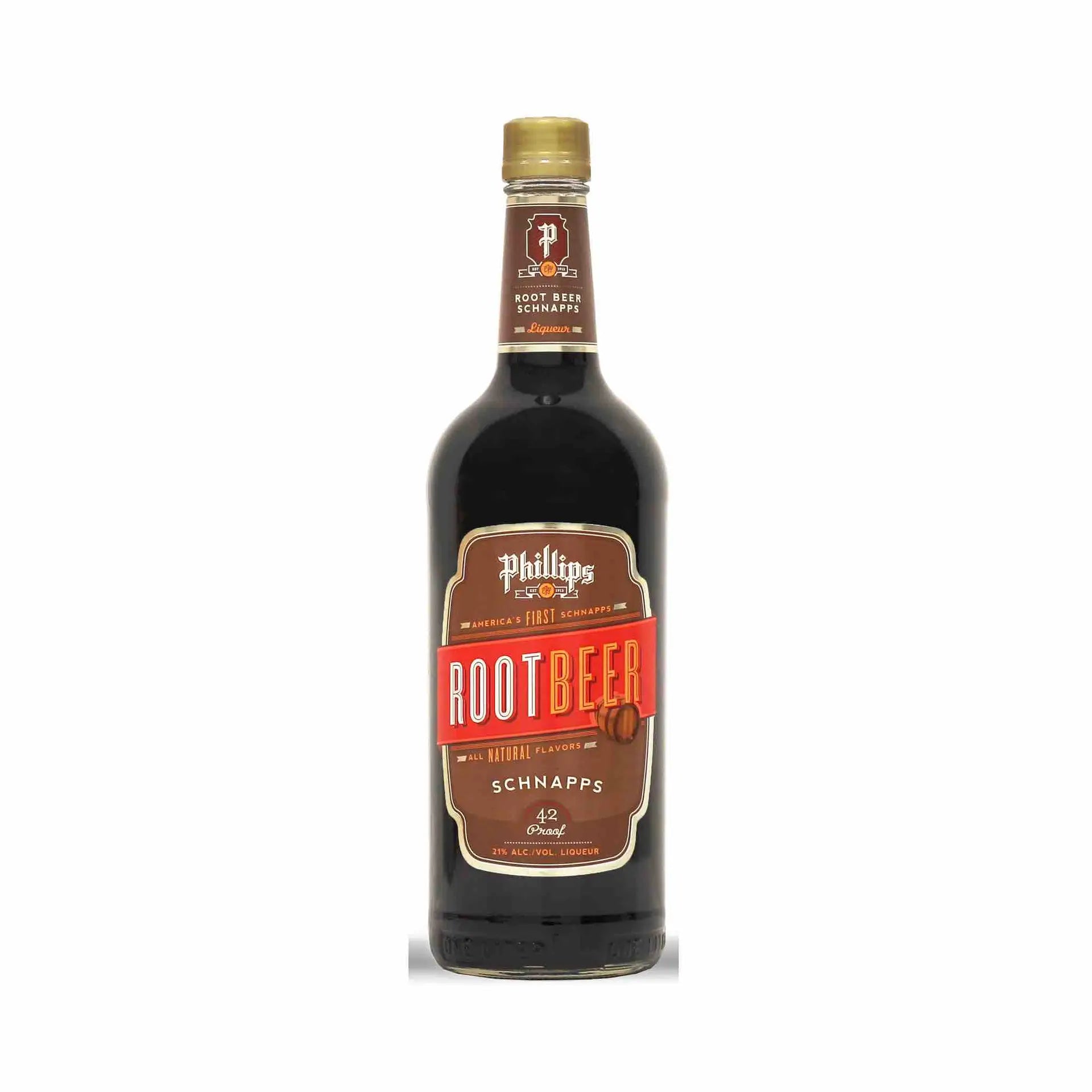 Buy Phillips Root Beer Schnapps 750mL bottle, root beer flavored schnapps liqueur