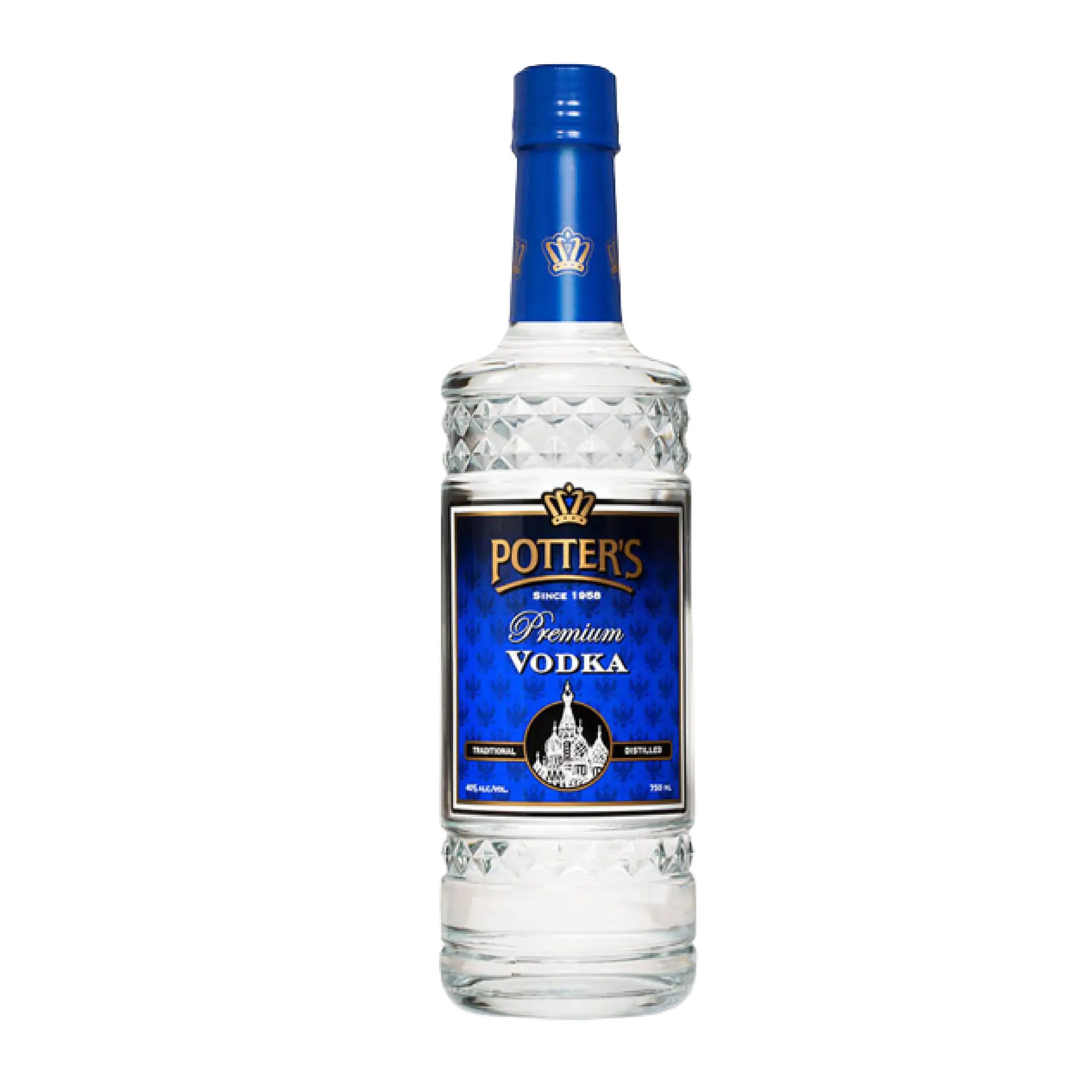 Buy Potter's Premium Vodka 750mL clear glass bottle with blue label
