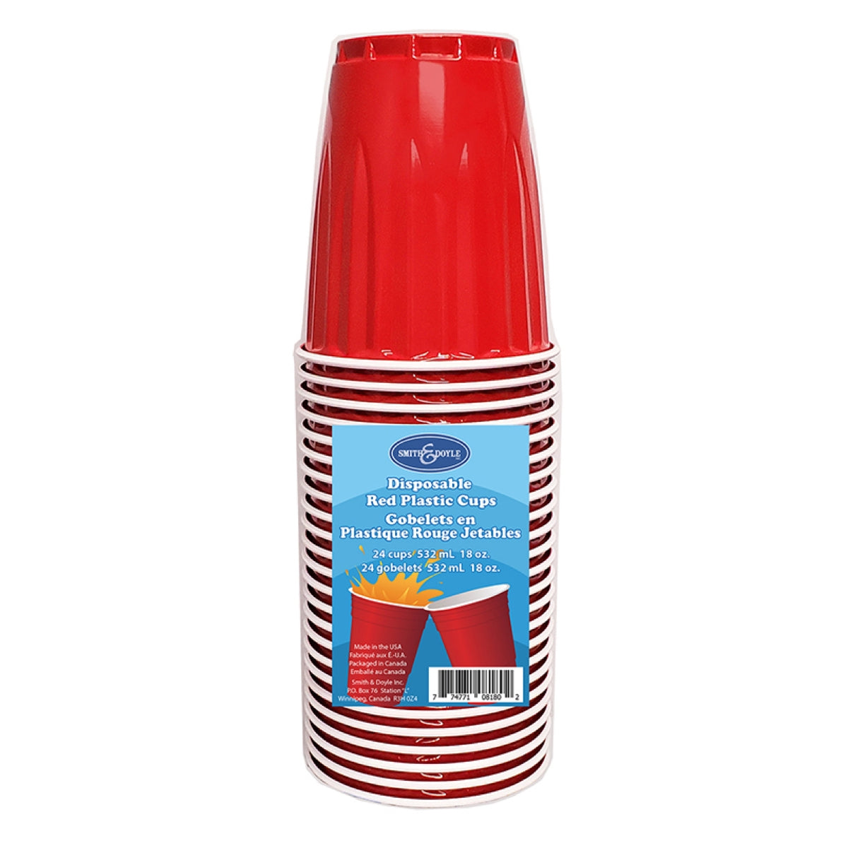 Red Plastic Cups 18Oz (Set of 12)