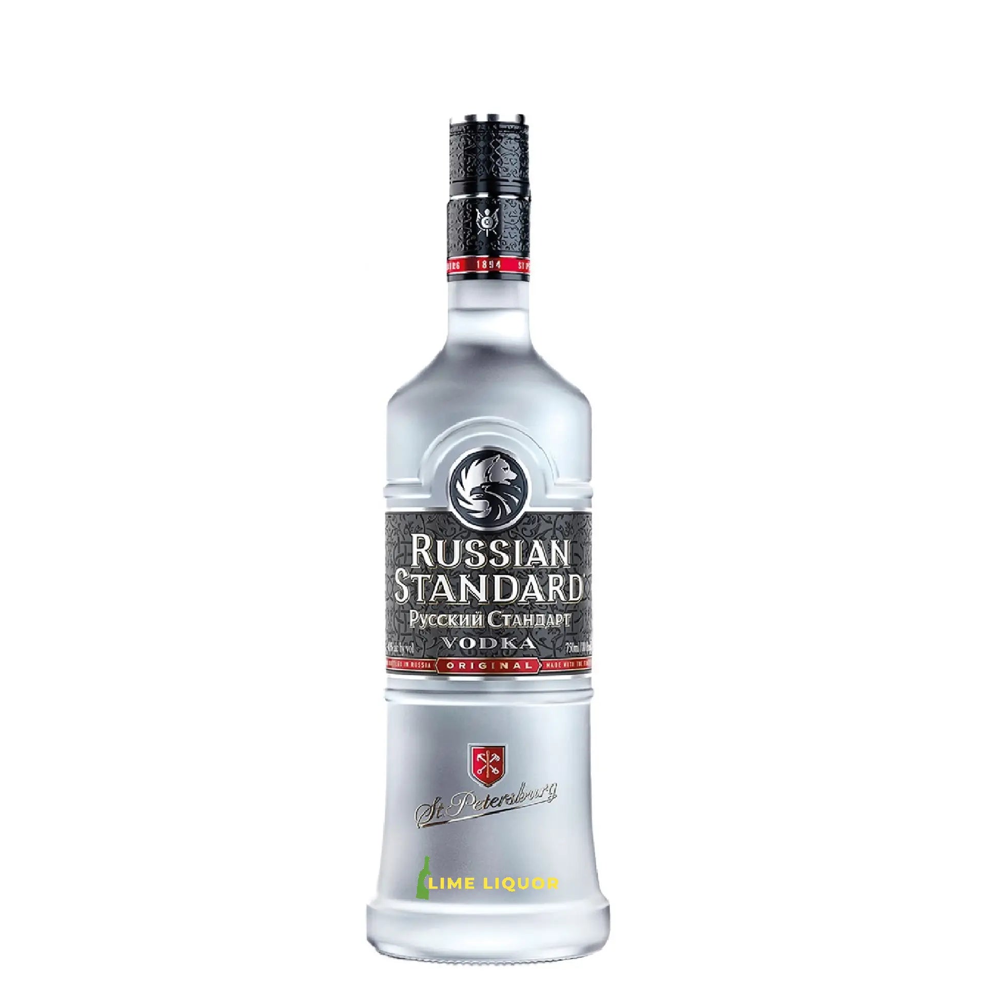 buy Russian Standard Original Vodka, clear glass bottle with black and silver label