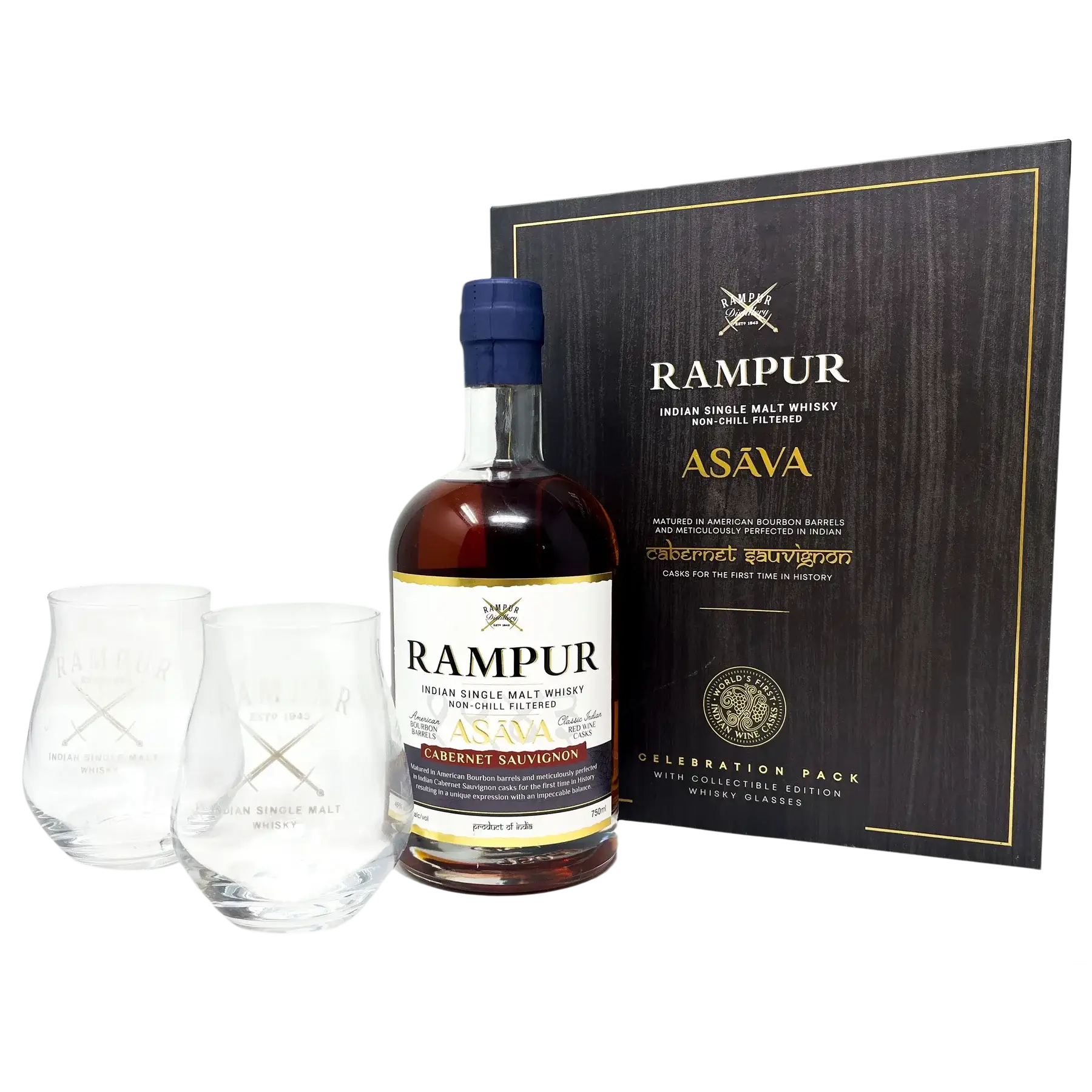 Rampur Asava Gift Set With 2 Glasses 750Ml Bottle Image