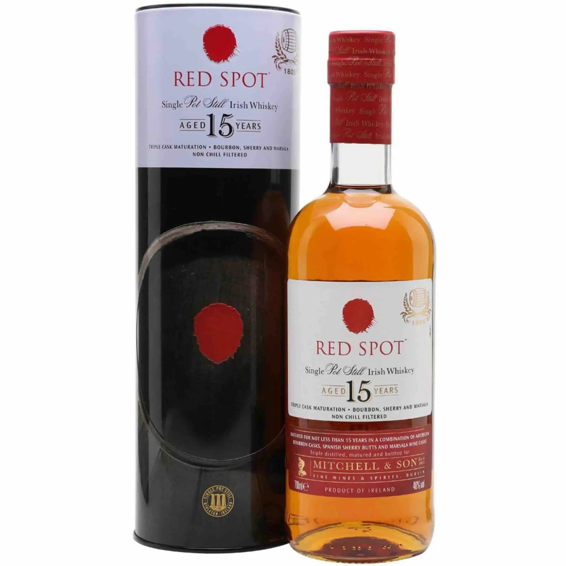 Buy Red Spot Irish Whiskey 15 Years bottle with box, premium Irish whiskey