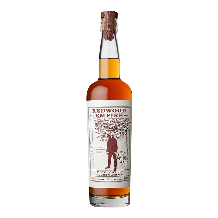 Buy Redwood Empire Pipe Dream Bourbon, premium whiskey in a tall bottle with illustrated label
