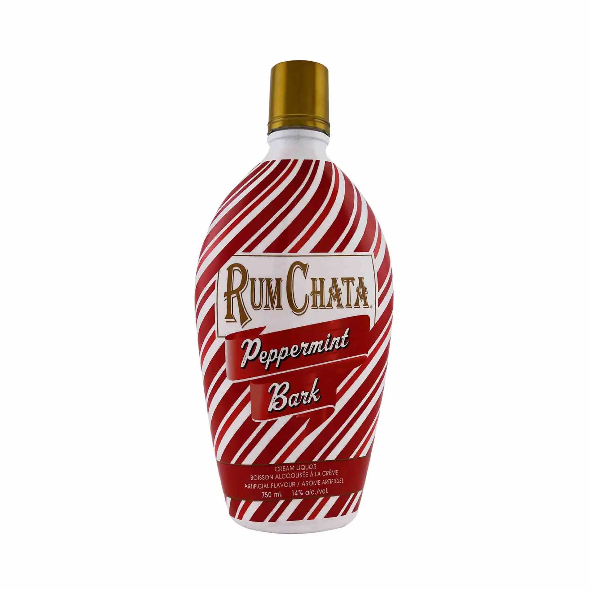 buy RumChata Peppermint Bark 750ml cream liqueur with red and white striped bottle