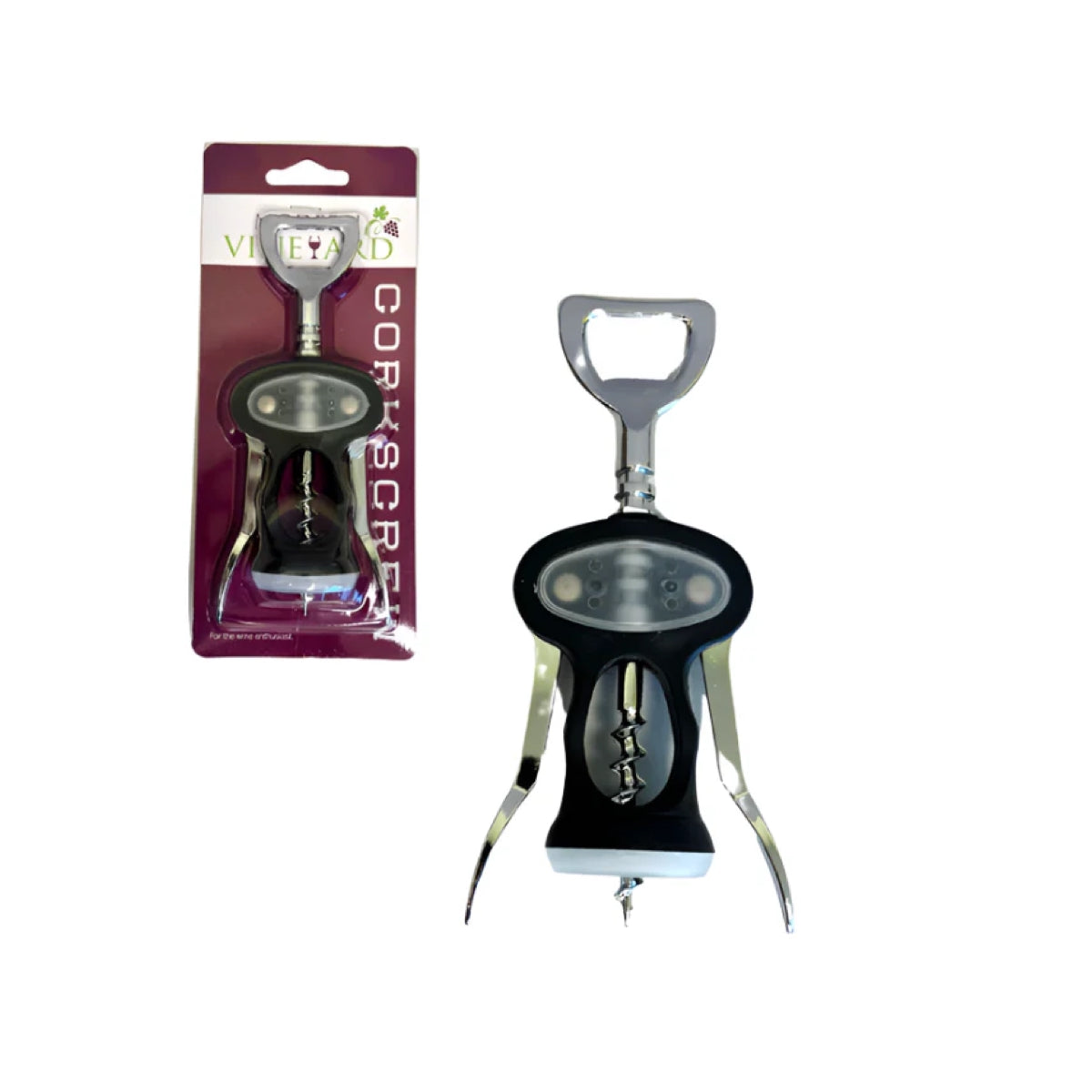 Silver & Black Winged Corkscrew (Set of 12)