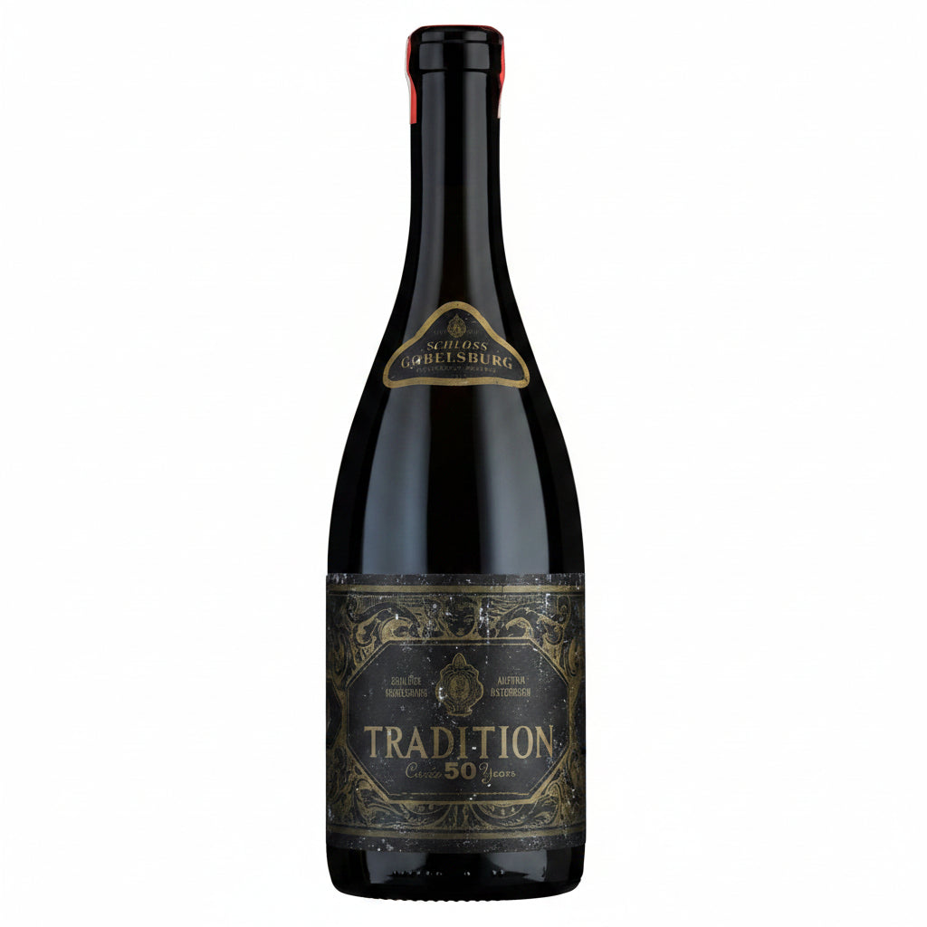 Bottle of Schloss Gobelsburg Tradition Heritage Cuvee 50 Years white wine in a 750mL bottle with a detailed label.