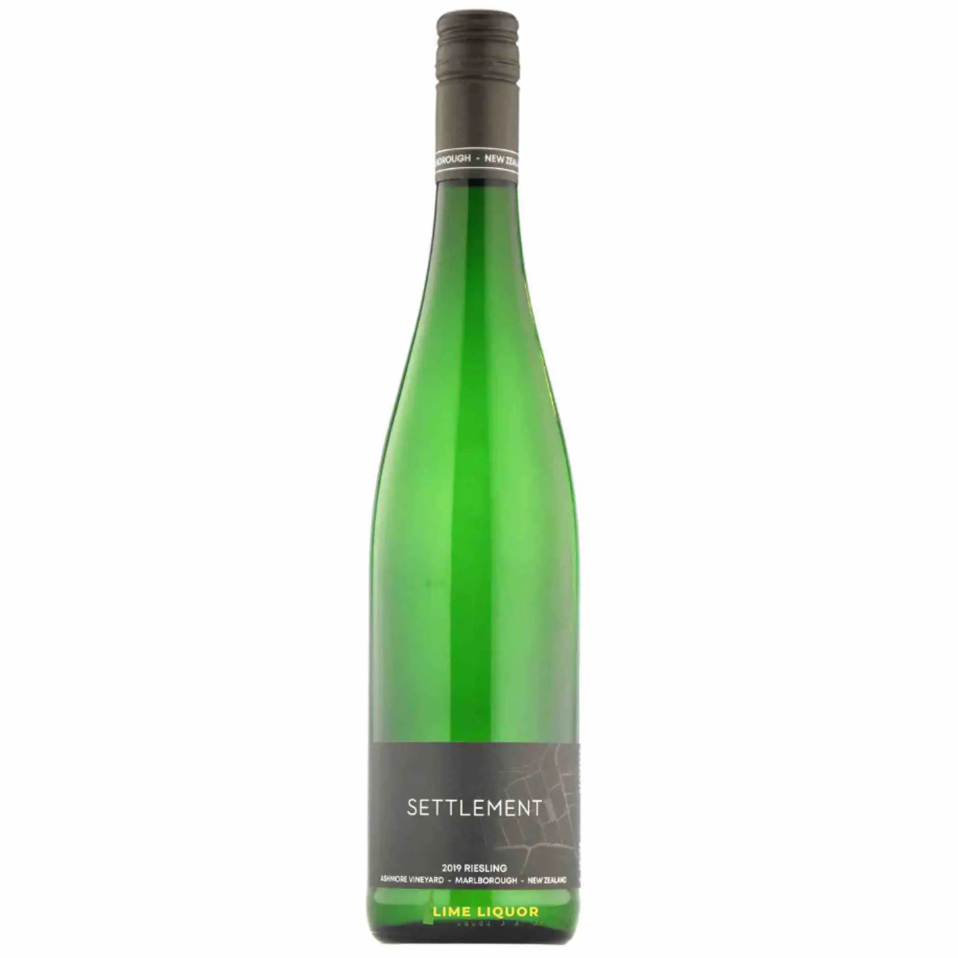 Buy Settlement Wines Ashmore Riesling 750mL, green wine bottle, Marlborough New Zealand