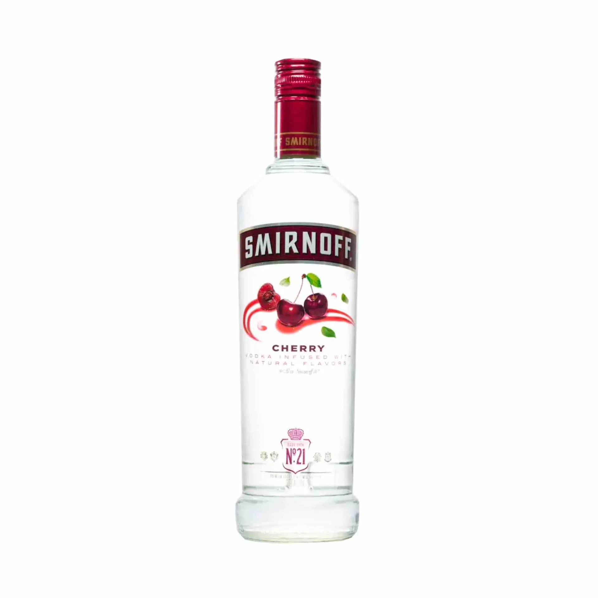 buy Smirnoff Cherry 750mL bottle with red label and cherry graphics