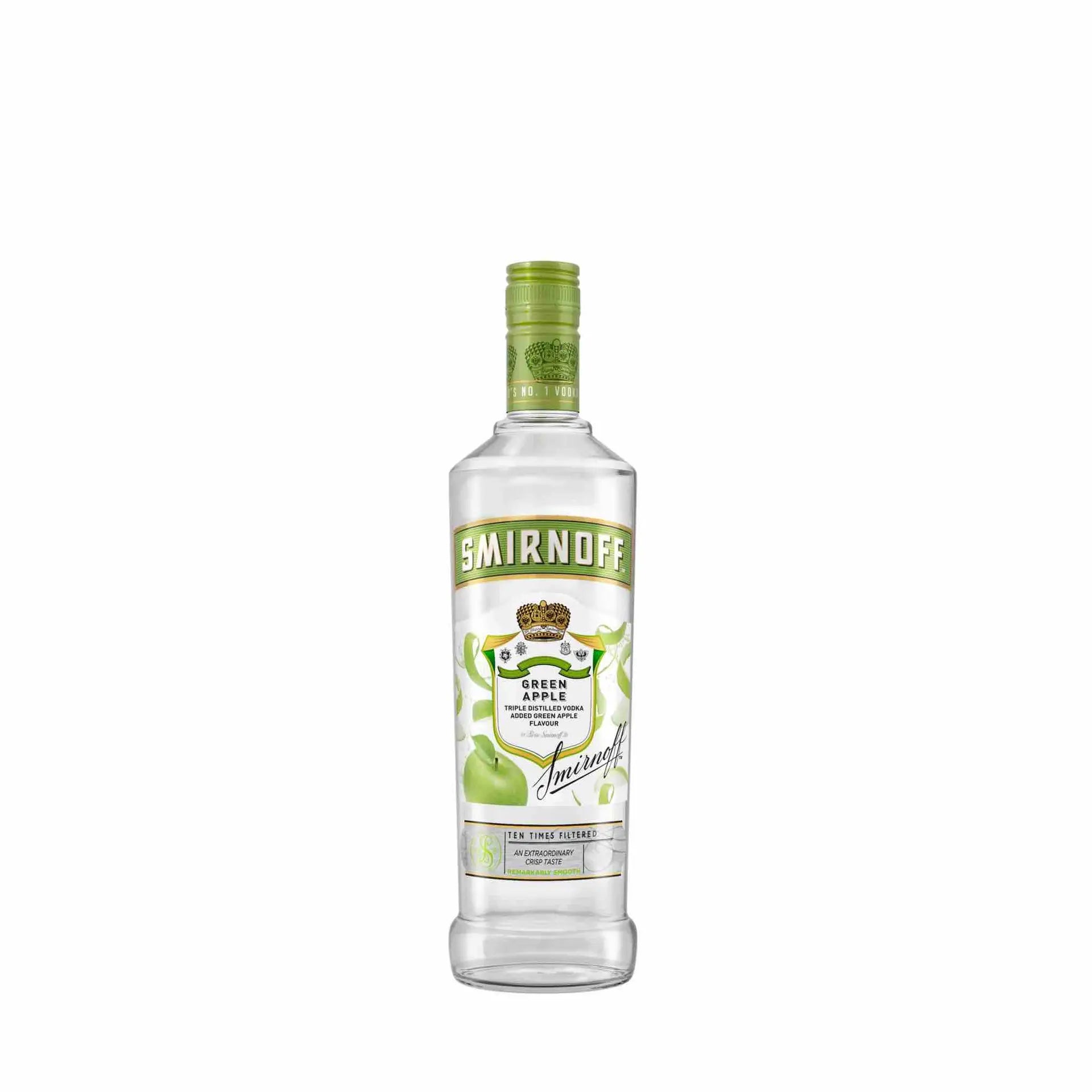 buy Smirnoff Green Apple 375mL vodka bottle with green apple graphics