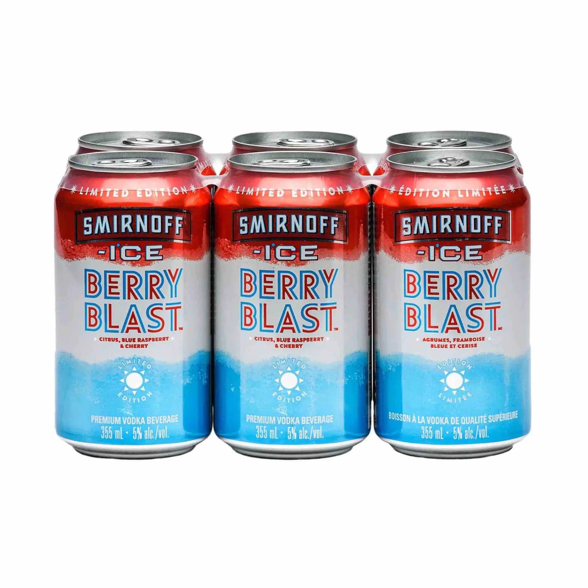 buy Smirnoff Ice Berry Blast 6-pack cans, vodka citrus blue raspberry cherry drink