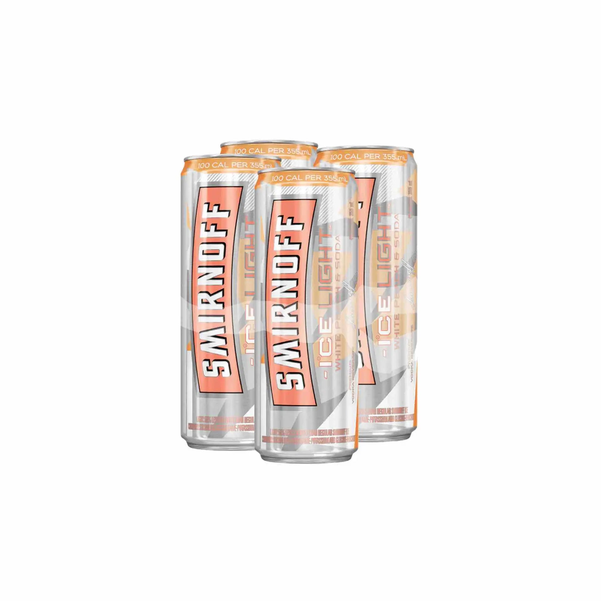 Buy Smirnoff Ice Light White Peach Soda 4x355mL cans, light peach vodka soda drink