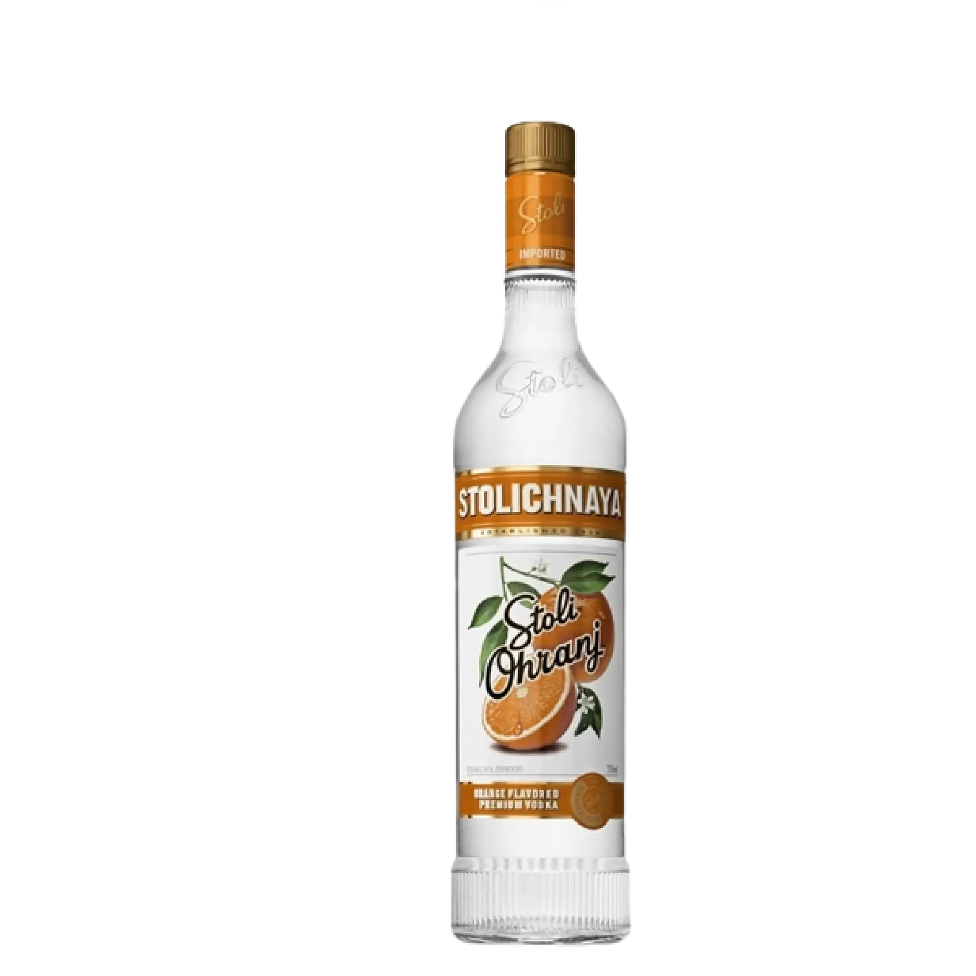 Buy Stolichnaya Ohranj 750mL orange flavored vodka bottle with citrus label